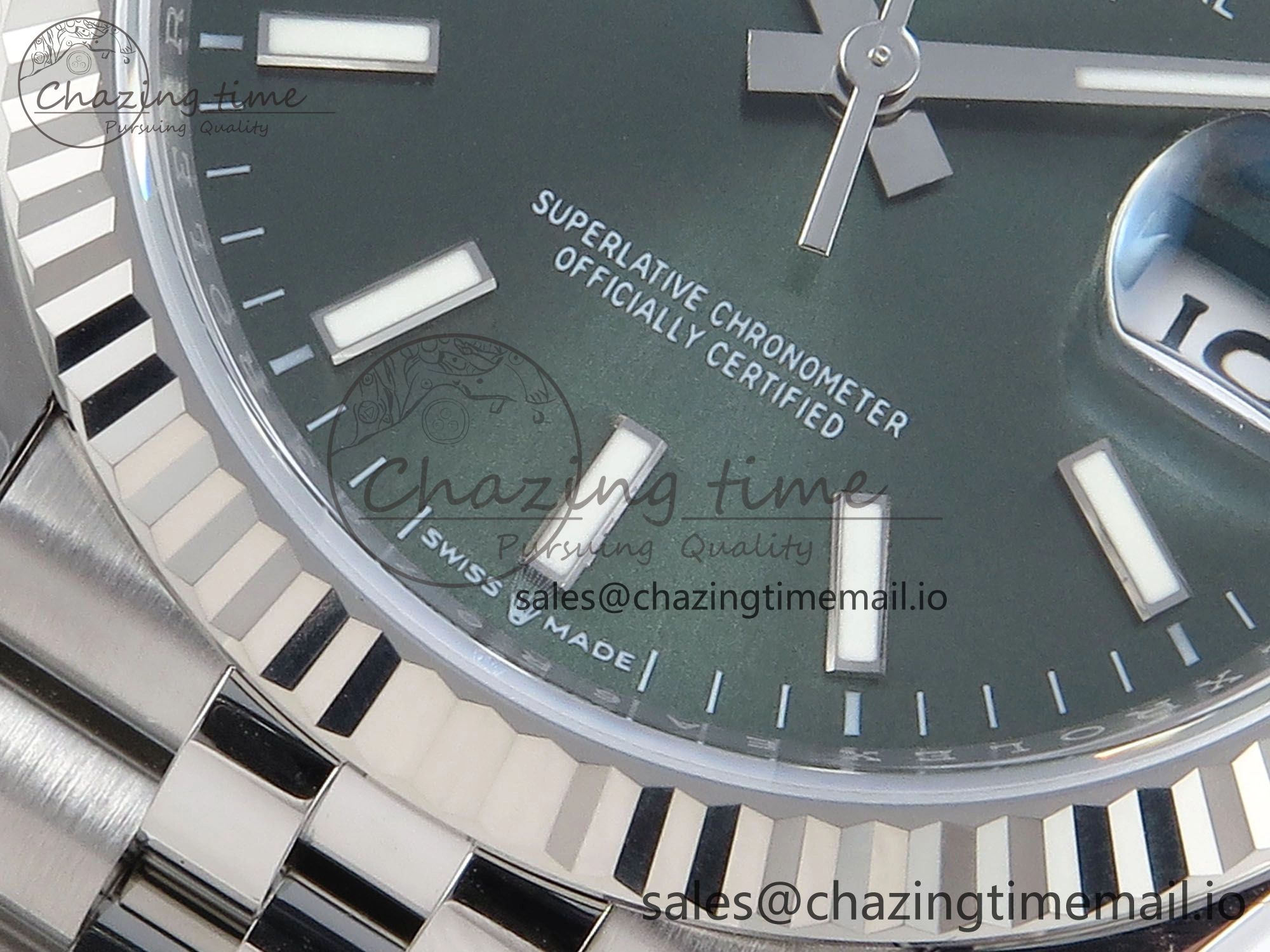 DateJust 36 126234 EWEF Best Edition Green Dial Stick Marker on Jubilee Bracelet A3235