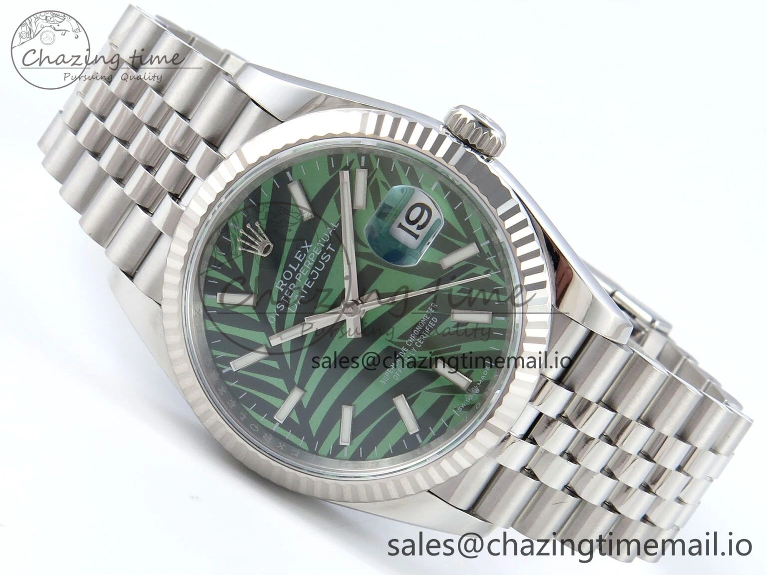 DateJust 36 126234 EWEF Best Edition Green Leaf Dial Stick Marker on Jubilee Bracelet A3235