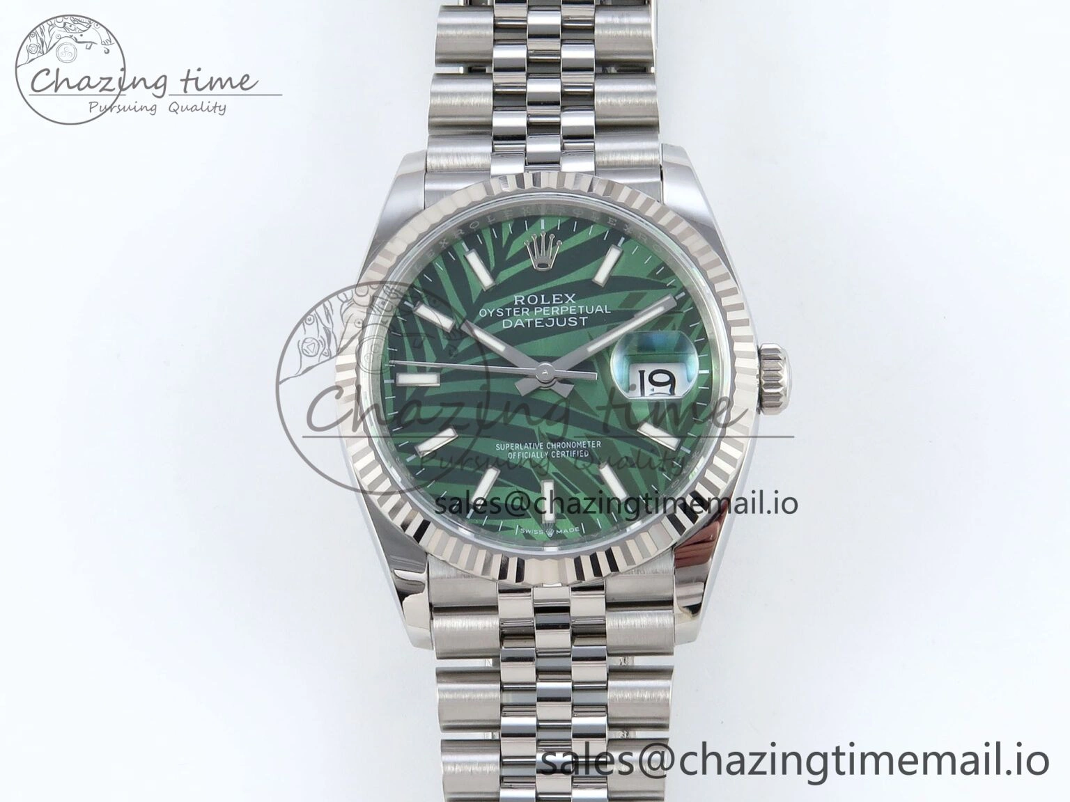 DateJust 36 126234 EWEF Best Edition Green Leaf Dial Stick Marker on Jubilee Bracelet A3235