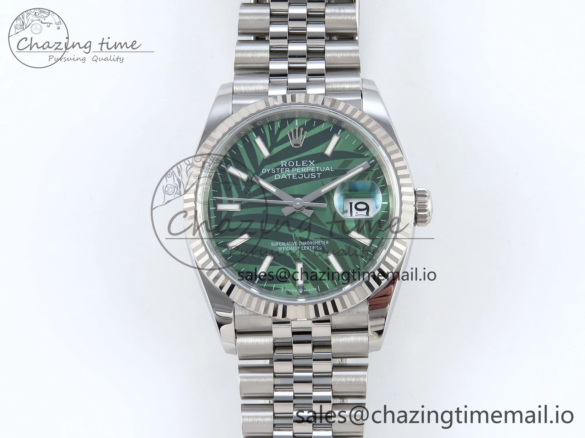 DateJust 36 126234 EWEF Best Edition Green Leaf Dial Stick Marker on Jubilee Bracelet A3235