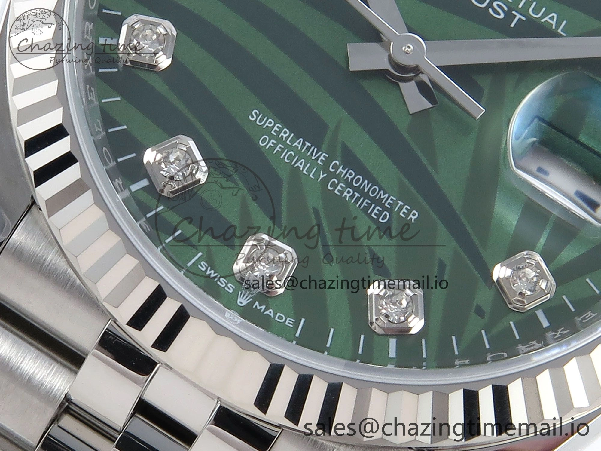 DateJust 36 126234 EWEF Best Edition Green Leaf Diamonds Dial on Jubilee Bracelet A3235
