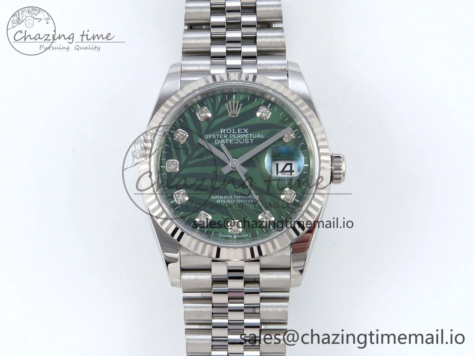 DateJust 36 126234 EWEF Best Edition Green Leaf Diamonds Dial on Jubilee Bracelet A3235