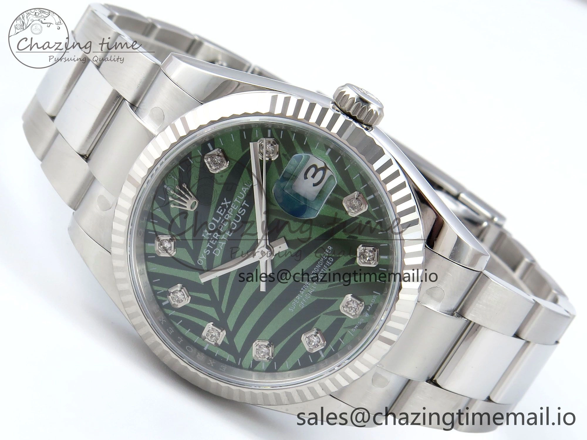 DateJust 36 126234 EWEF Best Edition Green Leaf Diamonds Dial on Oyster Bracelet A3235