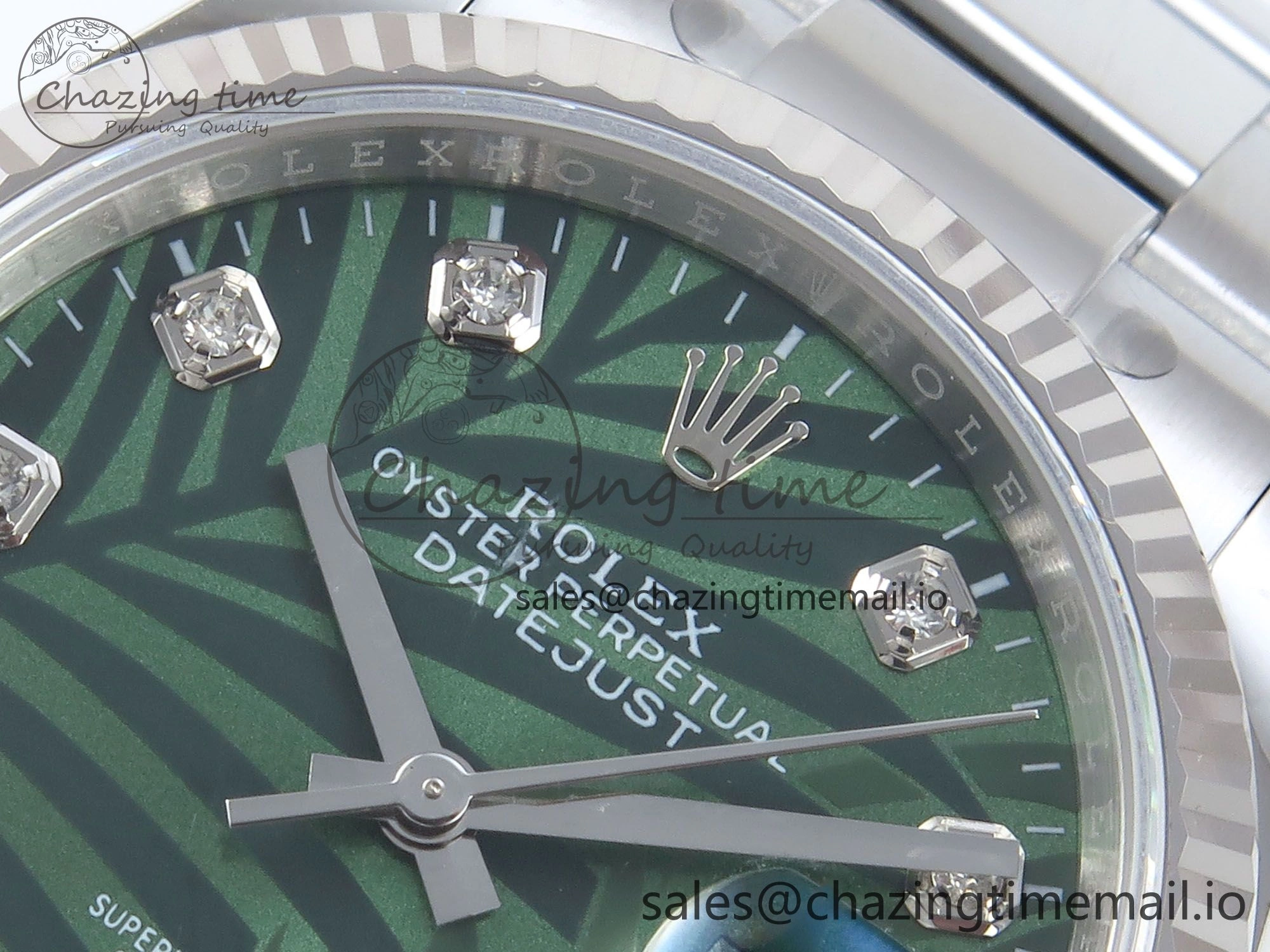DateJust 36 126234 EWEF Best Edition Green Leaf Diamonds Dial on Oyster Bracelet A3235