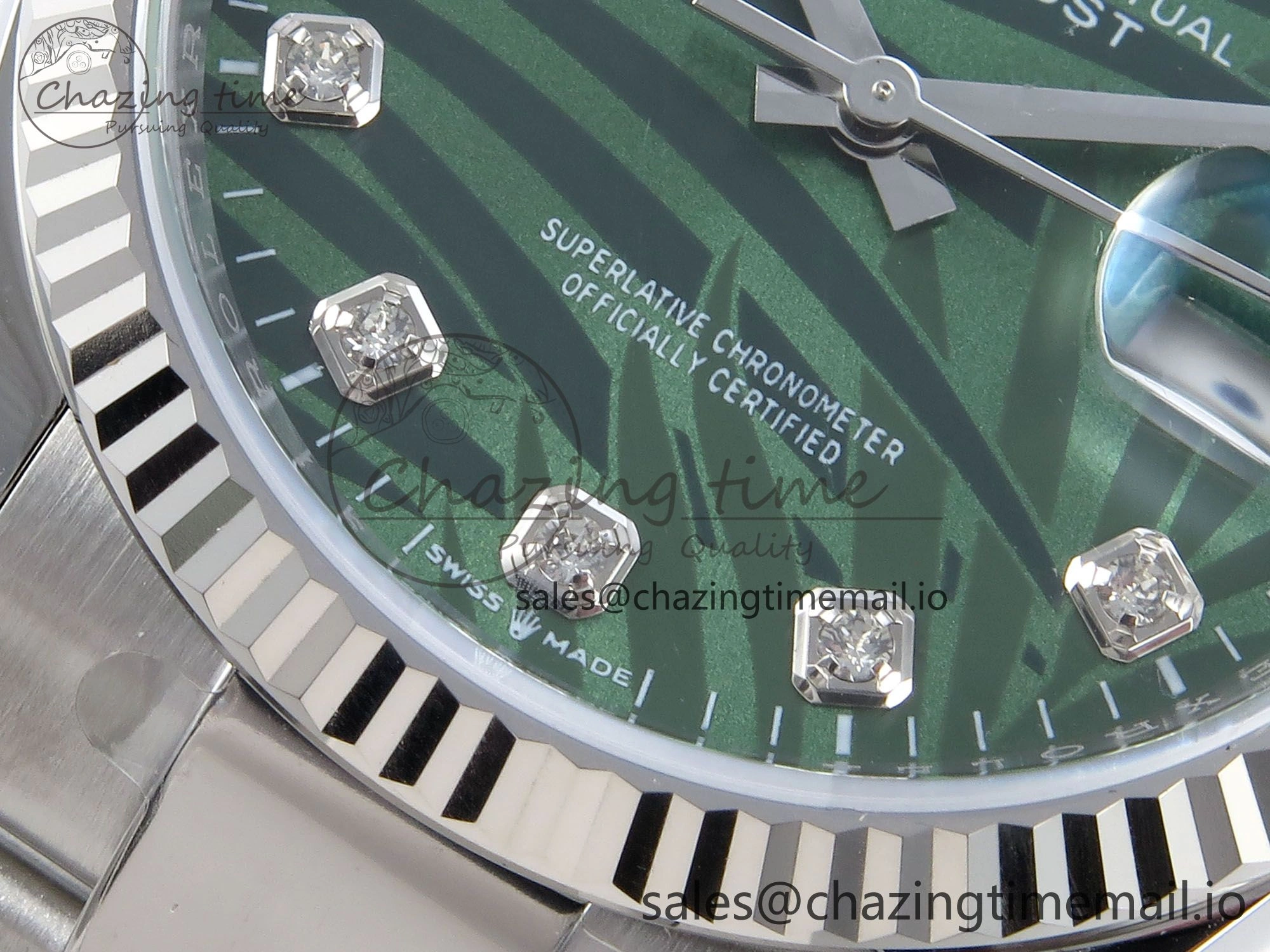 DateJust 36 126234 EWEF Best Edition Green Leaf Diamonds Dial on Oyster Bracelet A3235
