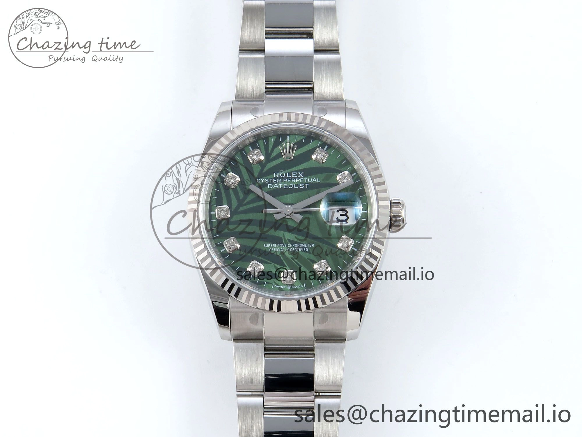 DateJust 36 126234 EWEF Best Edition Green Leaf Diamonds Dial on Oyster Bracelet A3235