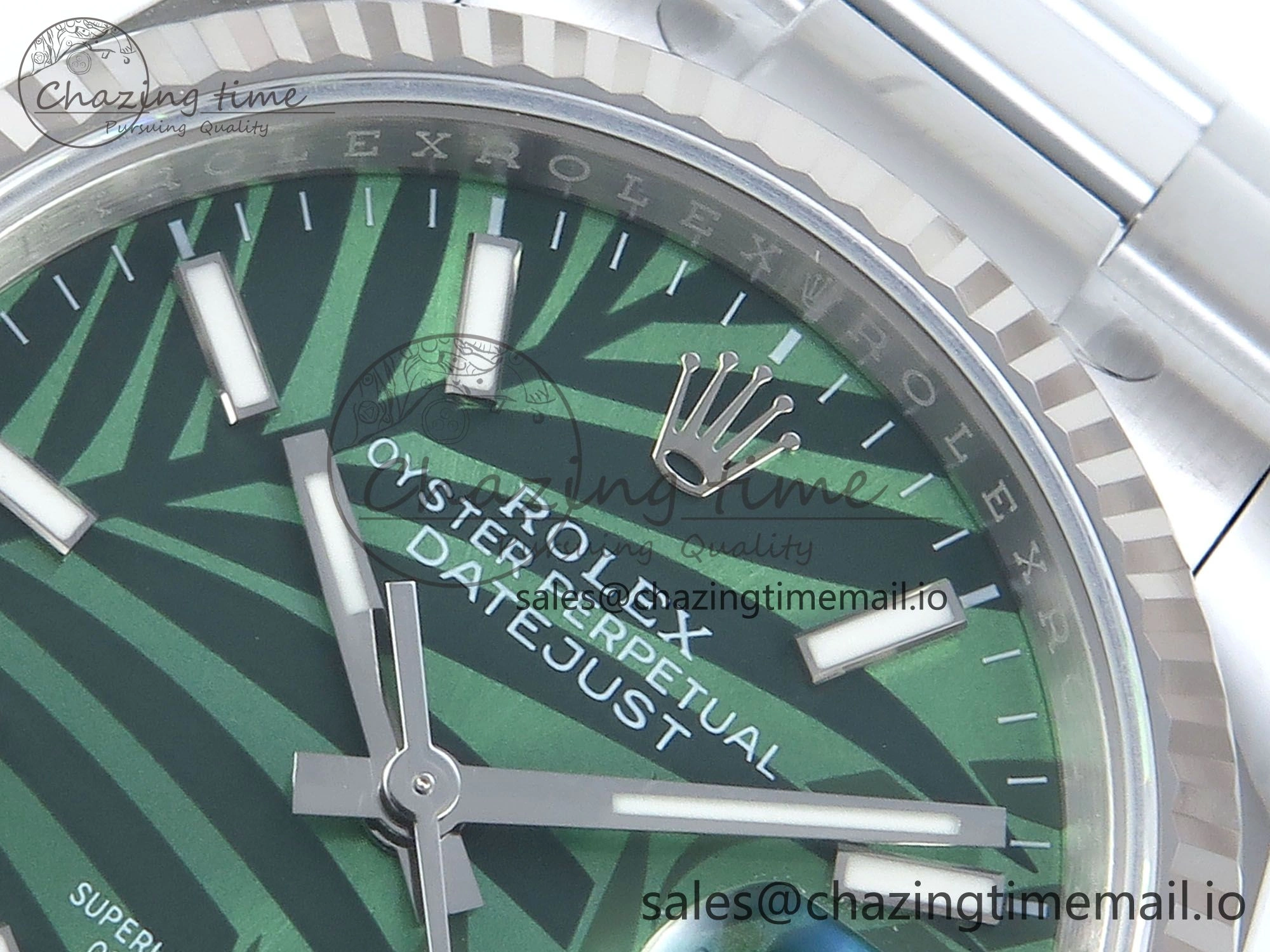 DateJust 36 126234 EWEF Best Edition Green Leaf Stick Dial on Oyster Bracelet A3235