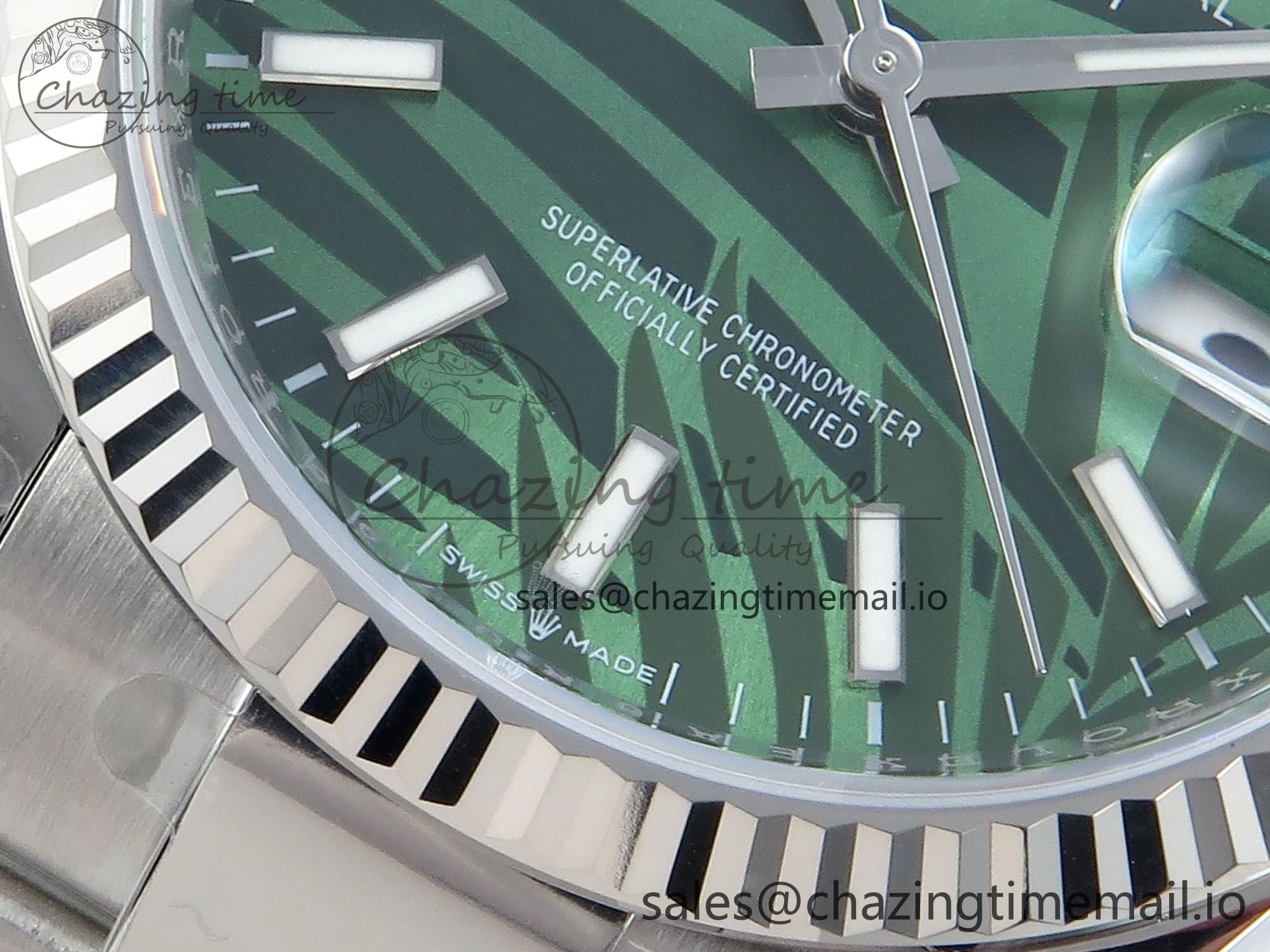 DateJust 36 126234 EWEF Best Edition Green Leaf Stick Dial on Oyster Bracelet A3235