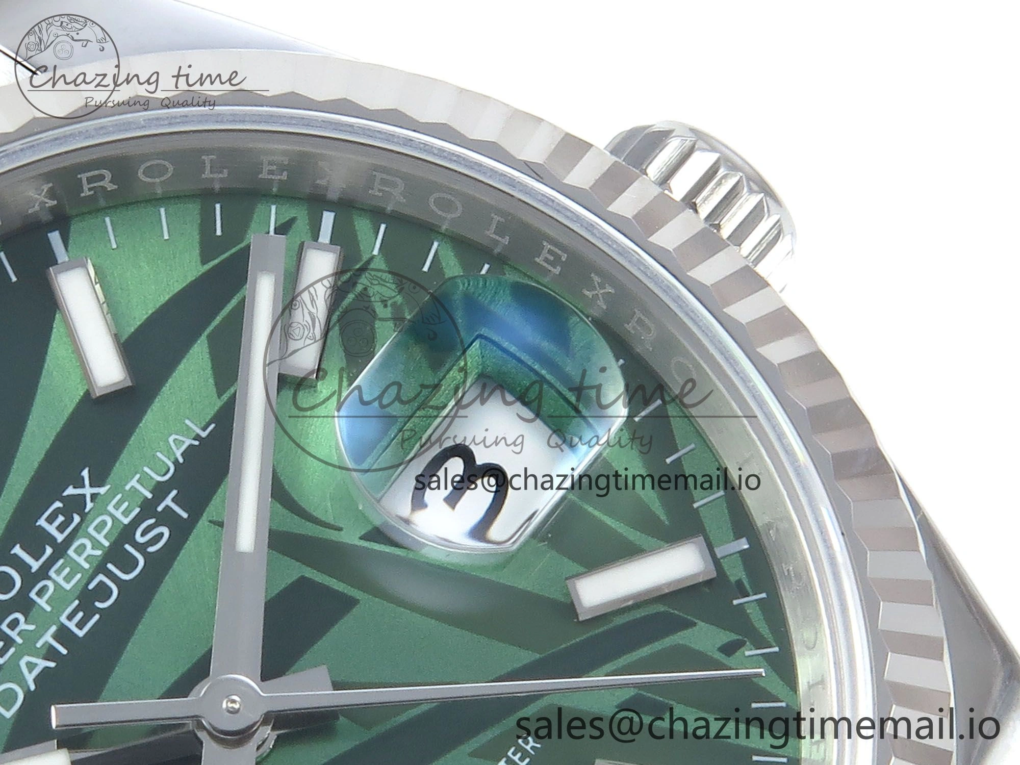 DateJust 36 126234 EWEF Best Edition Green Leaf Stick Dial on Oyster Bracelet A3235