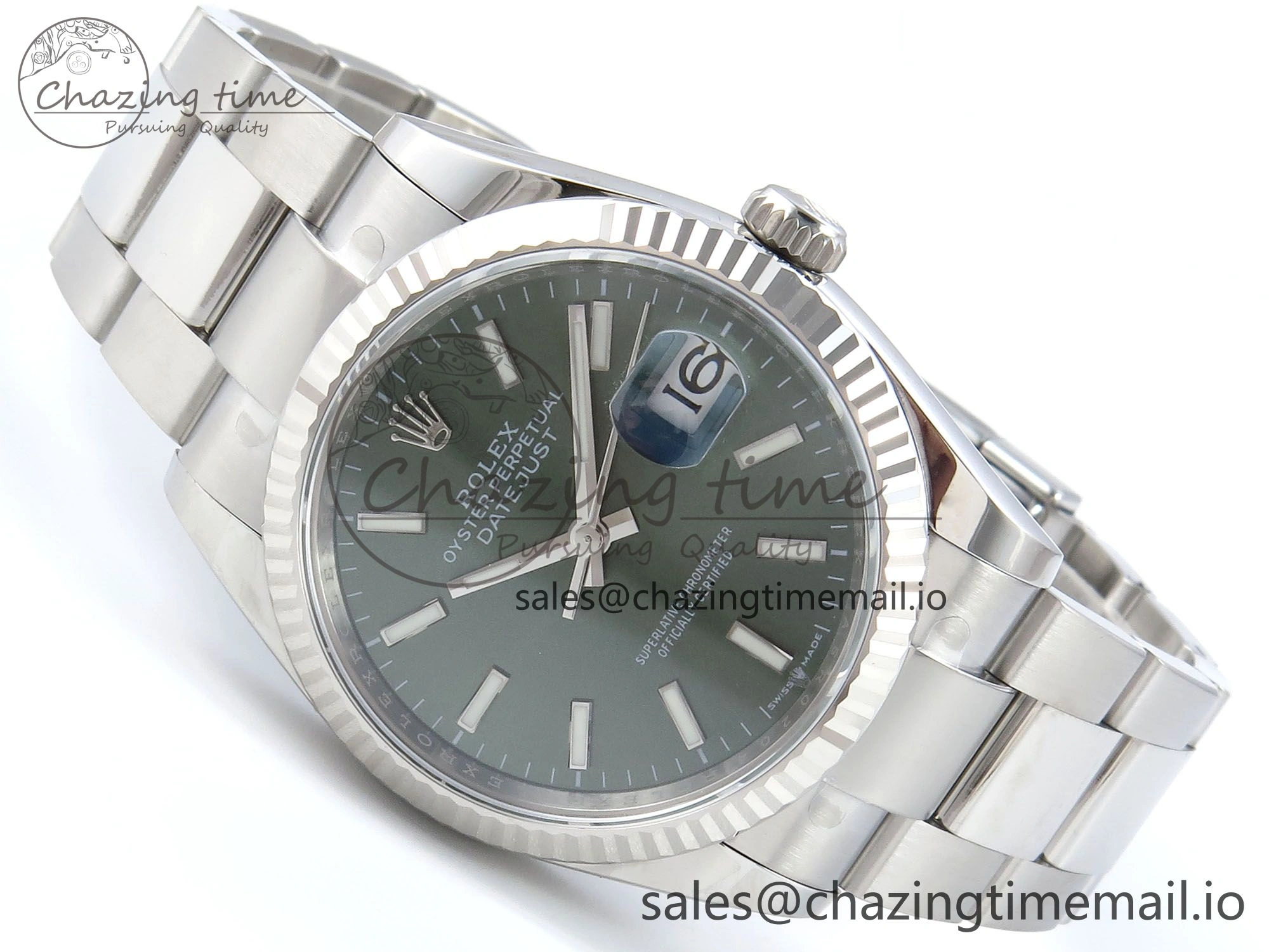 DateJust 36 126234 EWEF Best Edition Green Stick Dial on Oyster Bracelet A3235