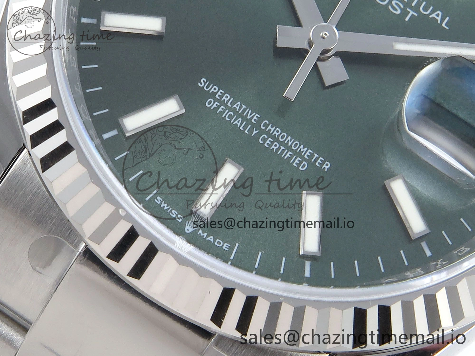 DateJust 36 126234 EWEF Best Edition Green Stick Dial on Oyster Bracelet A3235