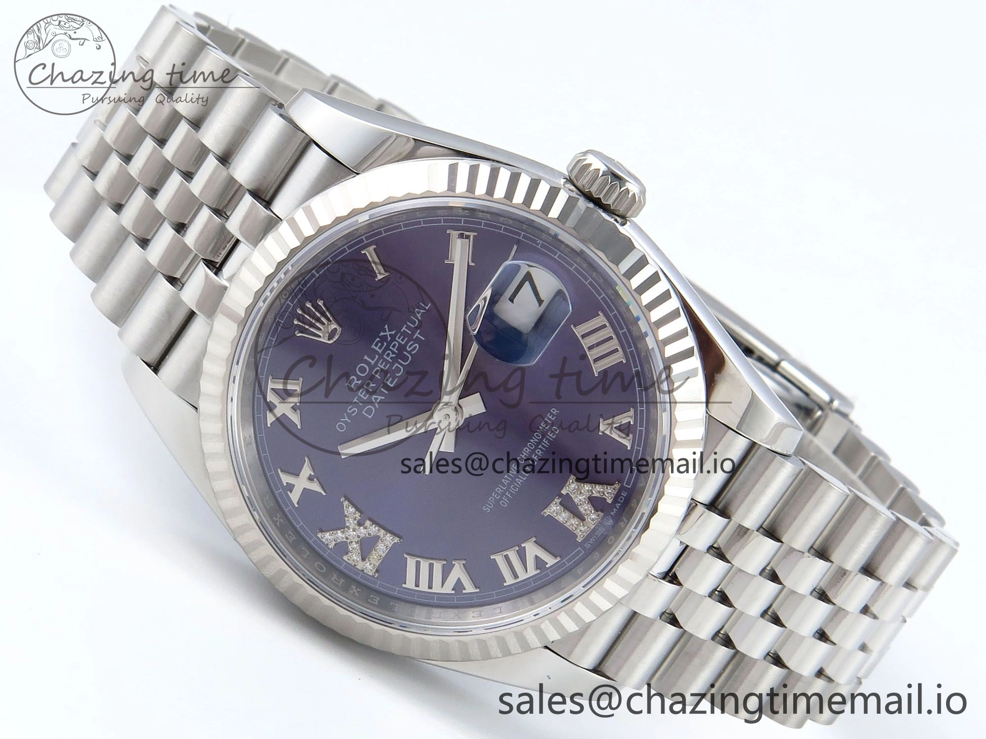 DateJust 36 126234 EWEF Best Edition Purple Roman Diamonds Dial on Jubilee Bracelet A3235