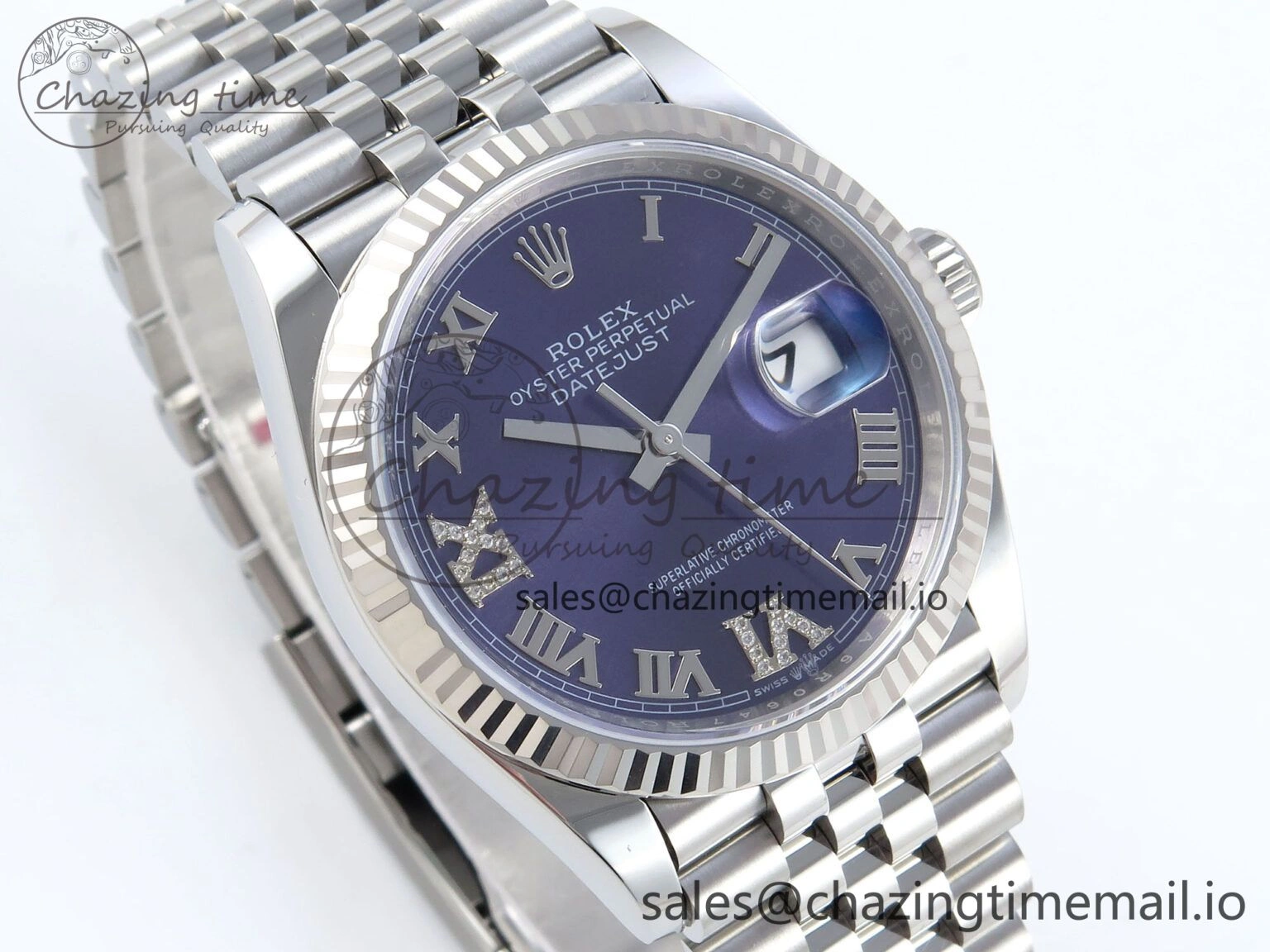 DateJust 36 126234 EWEF Best Edition Purple Roman Diamonds Dial on Jubilee Bracelet A3235