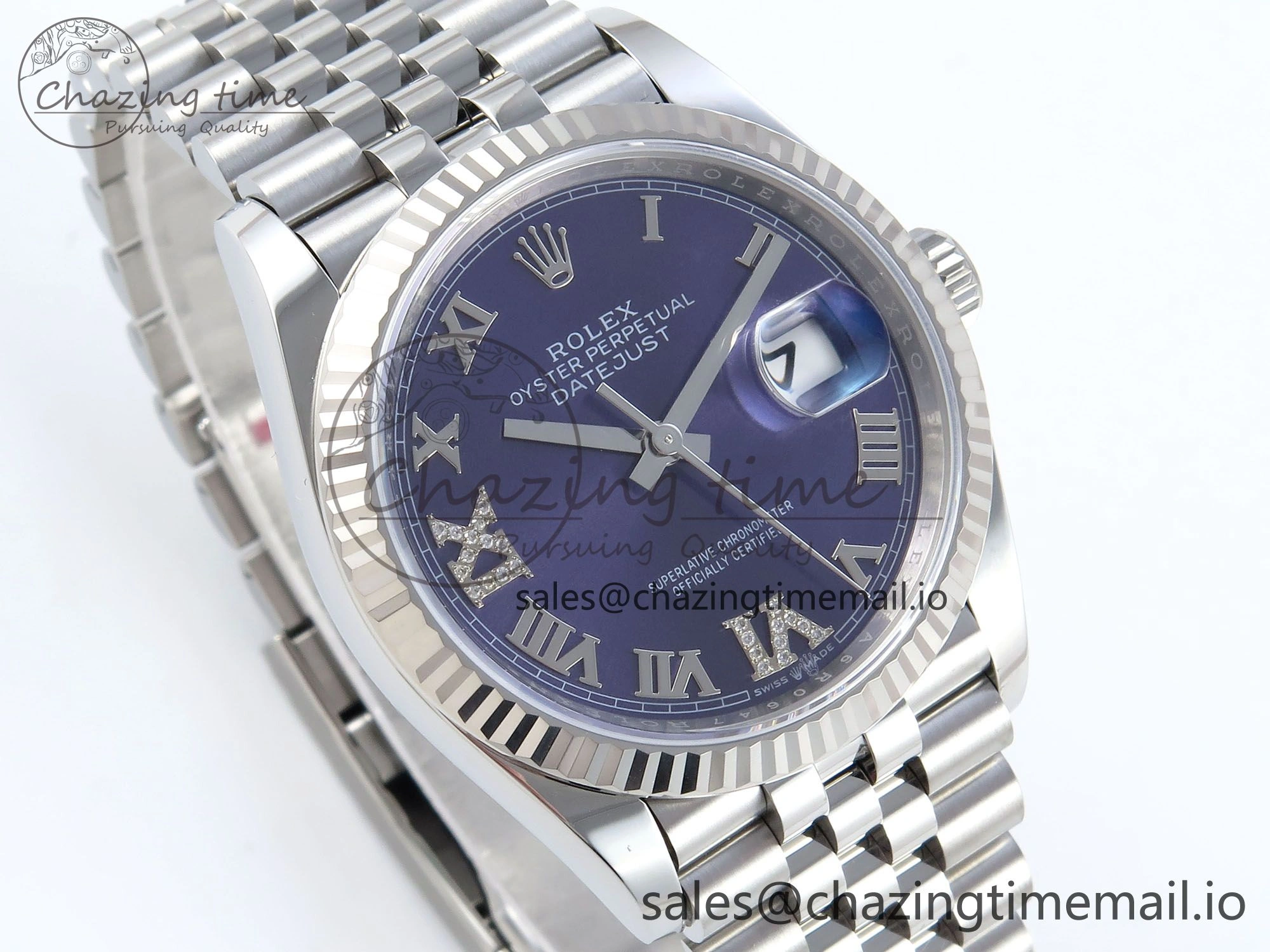 DateJust 36 126234 EWEF Best Edition Purple Roman Diamonds Dial on Jubilee Bracelet A3235