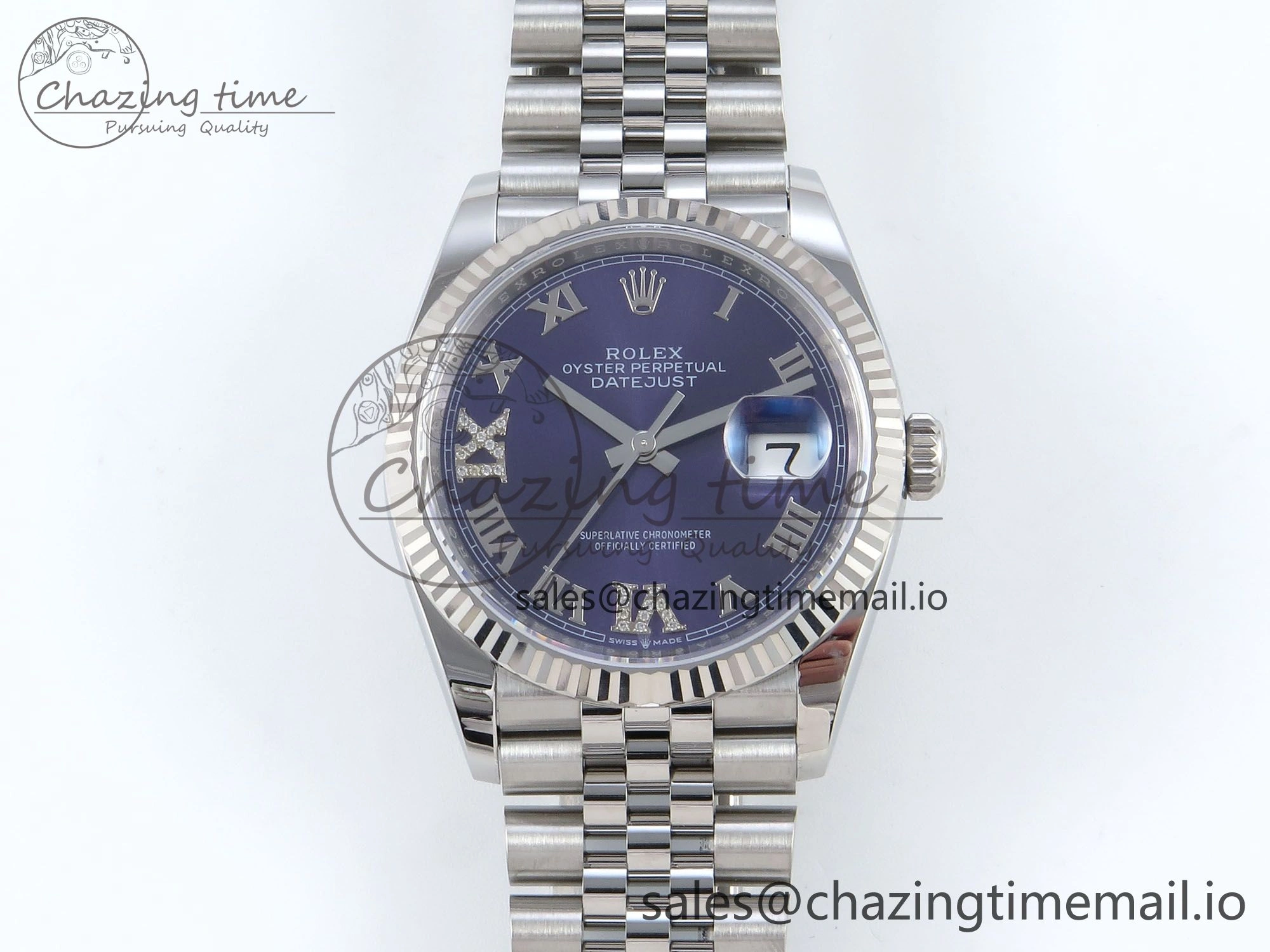 DateJust 36 126234 EWEF Best Edition Purple Roman Diamonds Dial on Jubilee Bracelet A3235
