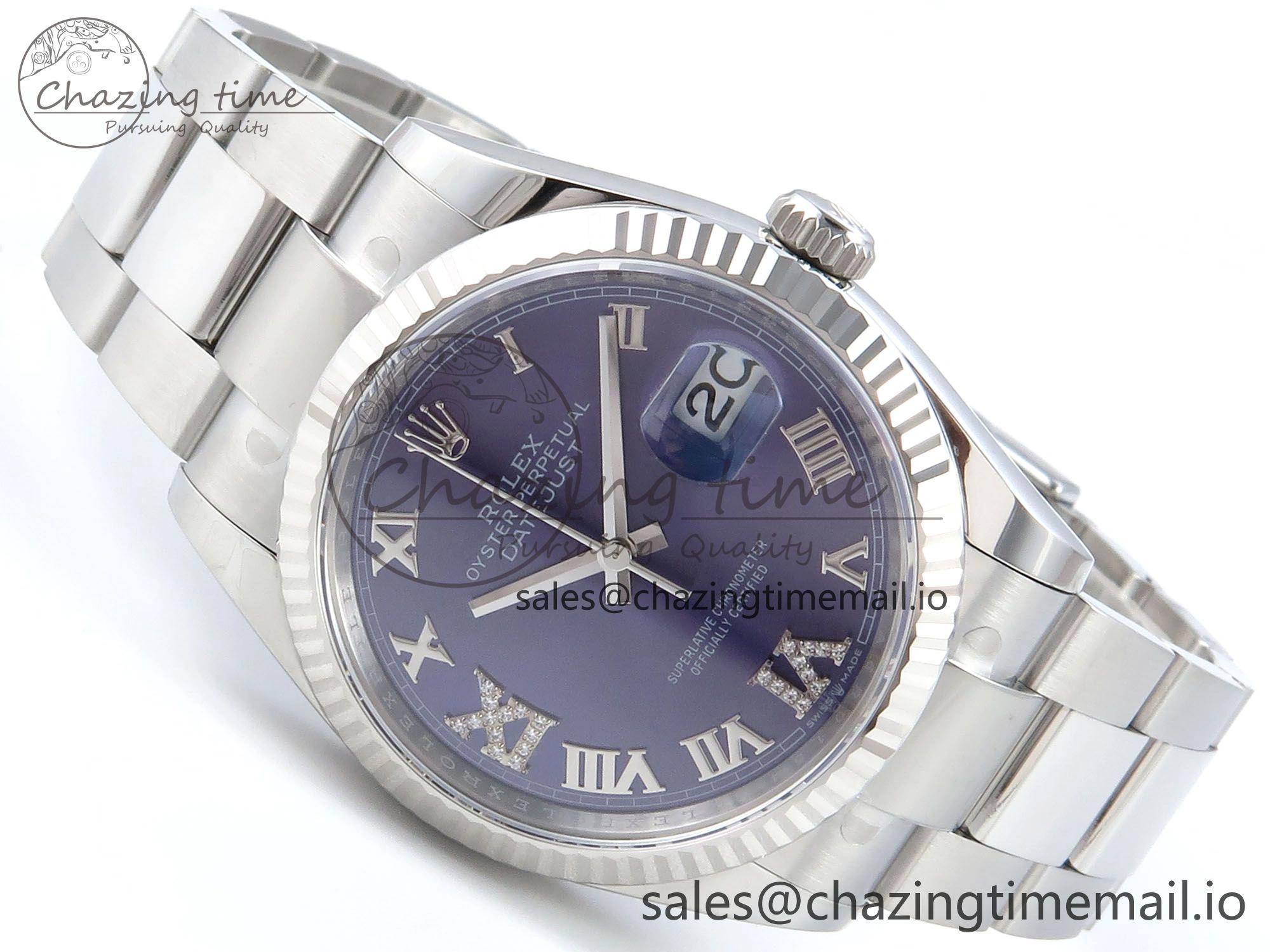 DateJust 36 126234 EWEF Best Edition Purple Roman Diamonds Dial on Oyster Bracelet A3235
