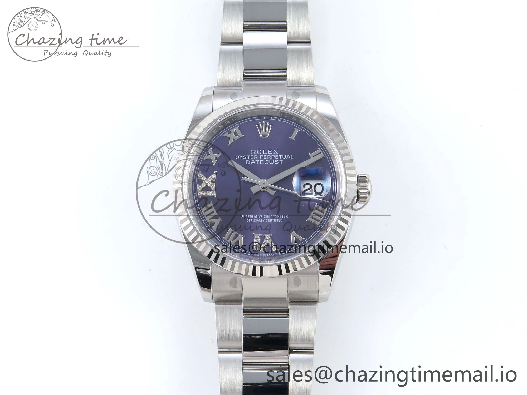 DateJust 36 126234 EWEF Best Edition Purple Roman Diamonds Dial on Oyster Bracelet A3235