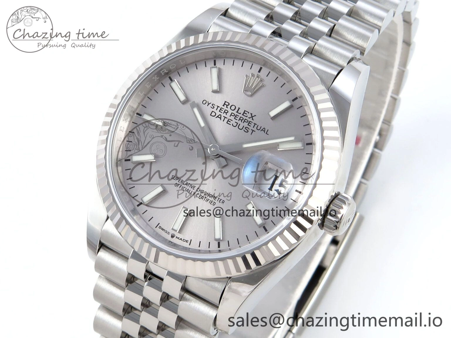 DateJust 36 126234 EWEF Best Edition Silver Dial Stick Marker on Jubilee Bracelet A3235