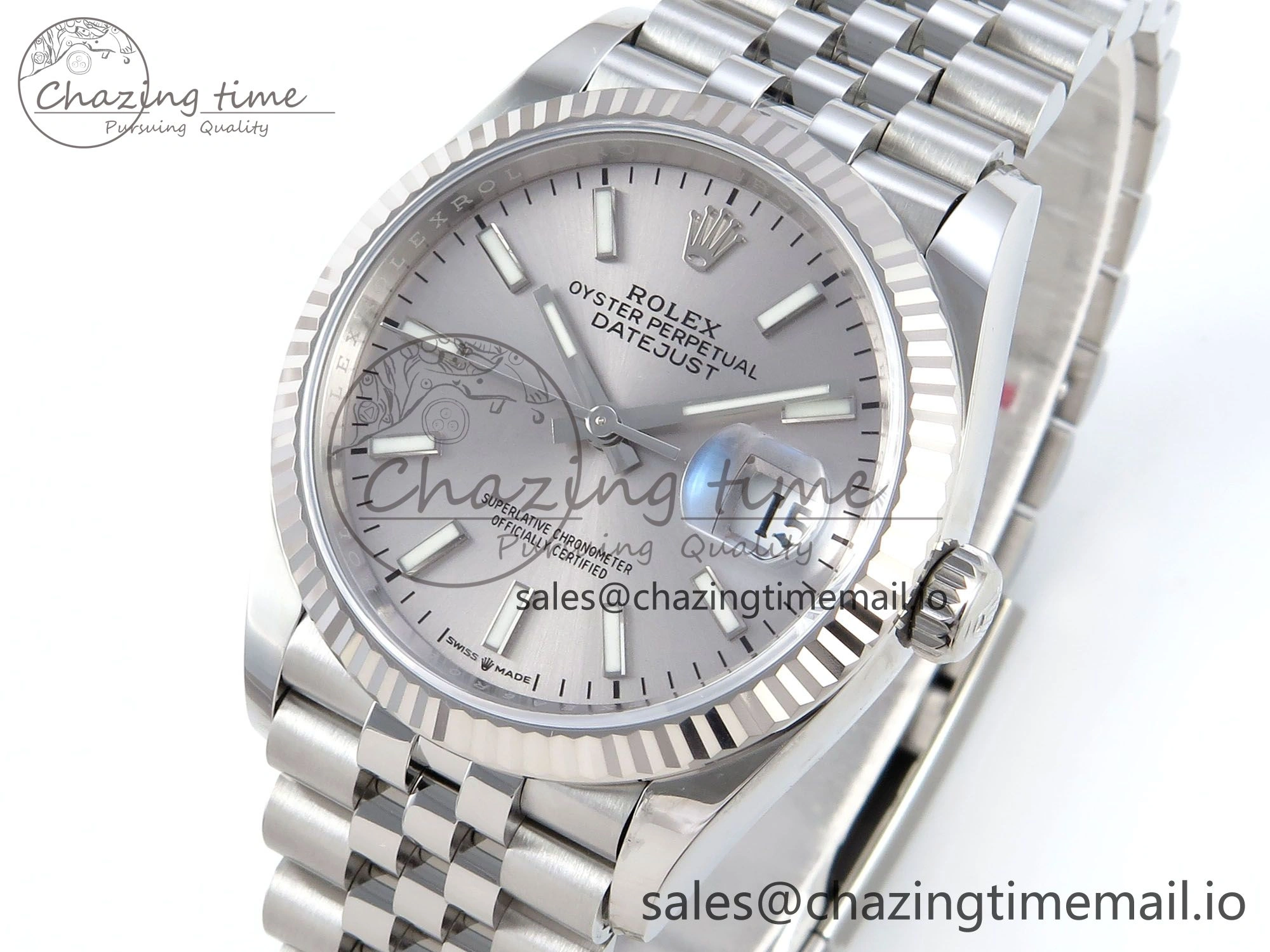 DateJust 36 126234 EWEF Best Edition Silver Dial Stick Marker on Jubilee Bracelet A3235