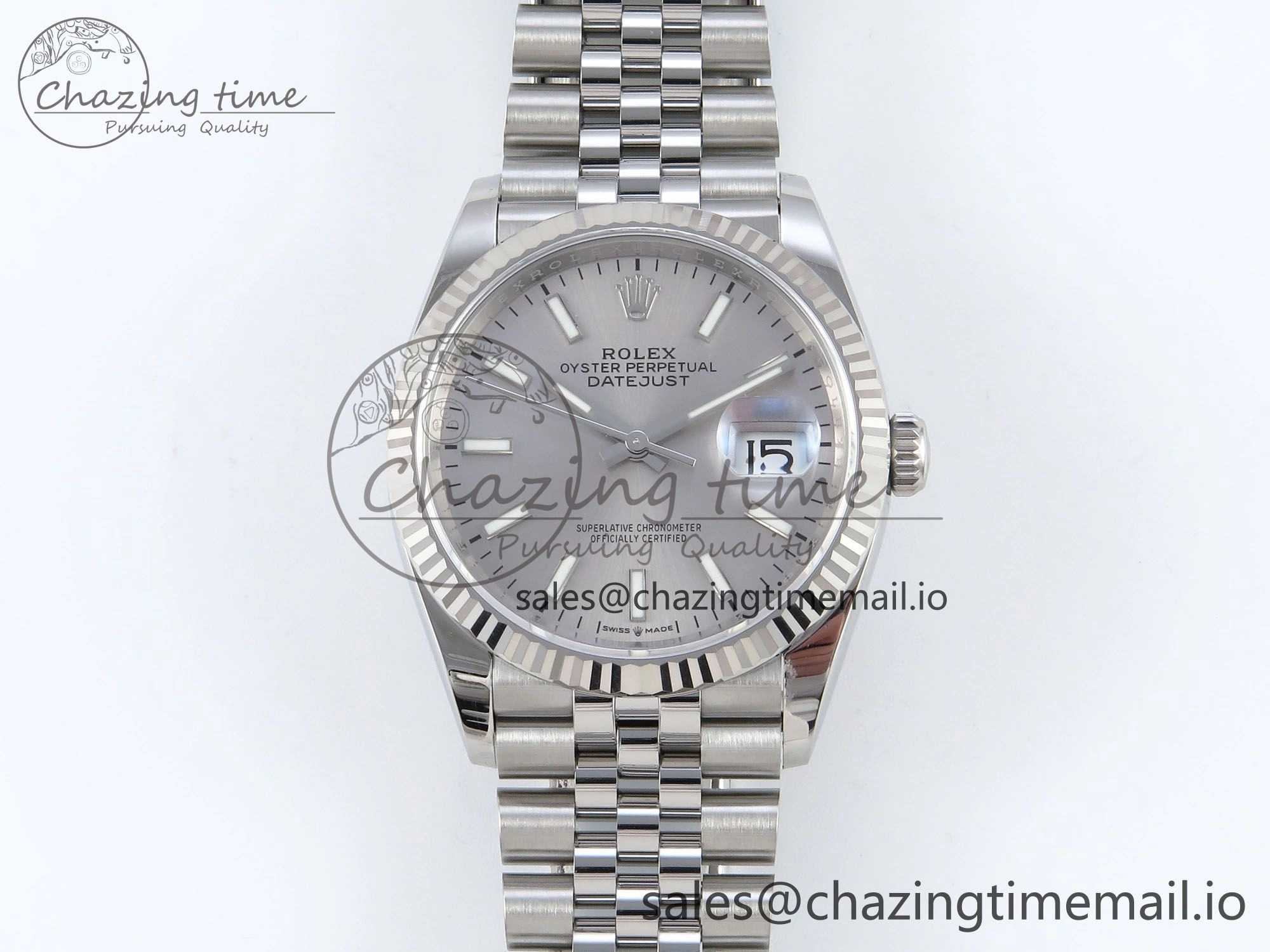 DateJust 36 126234 EWEF Best Edition Silver Dial Stick Marker on Jubilee Bracelet A3235