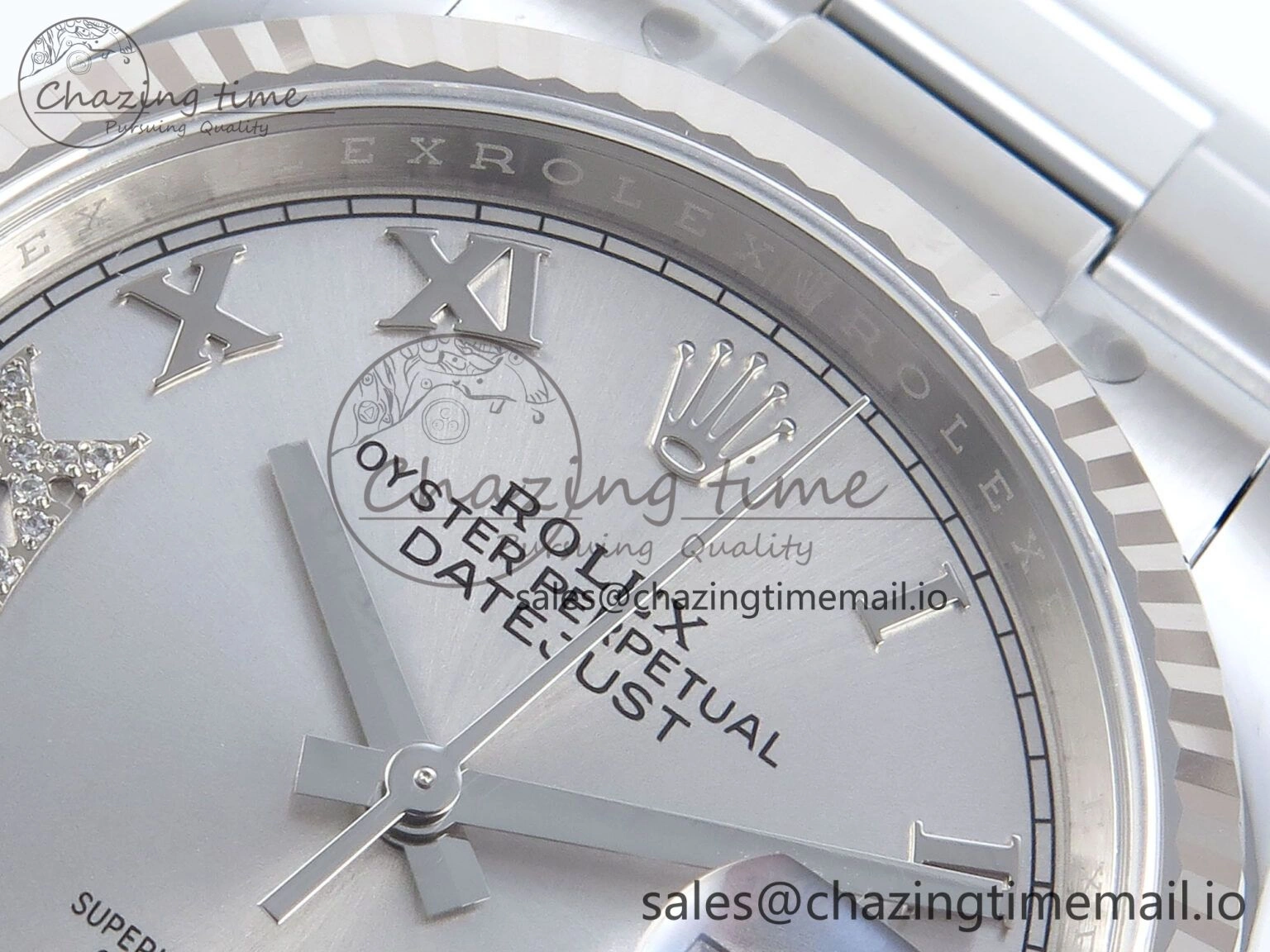 DateJust 36 126234 EWEF Best Edition Silver Roman Diamonds Dial on Oyster Bracelet A3235