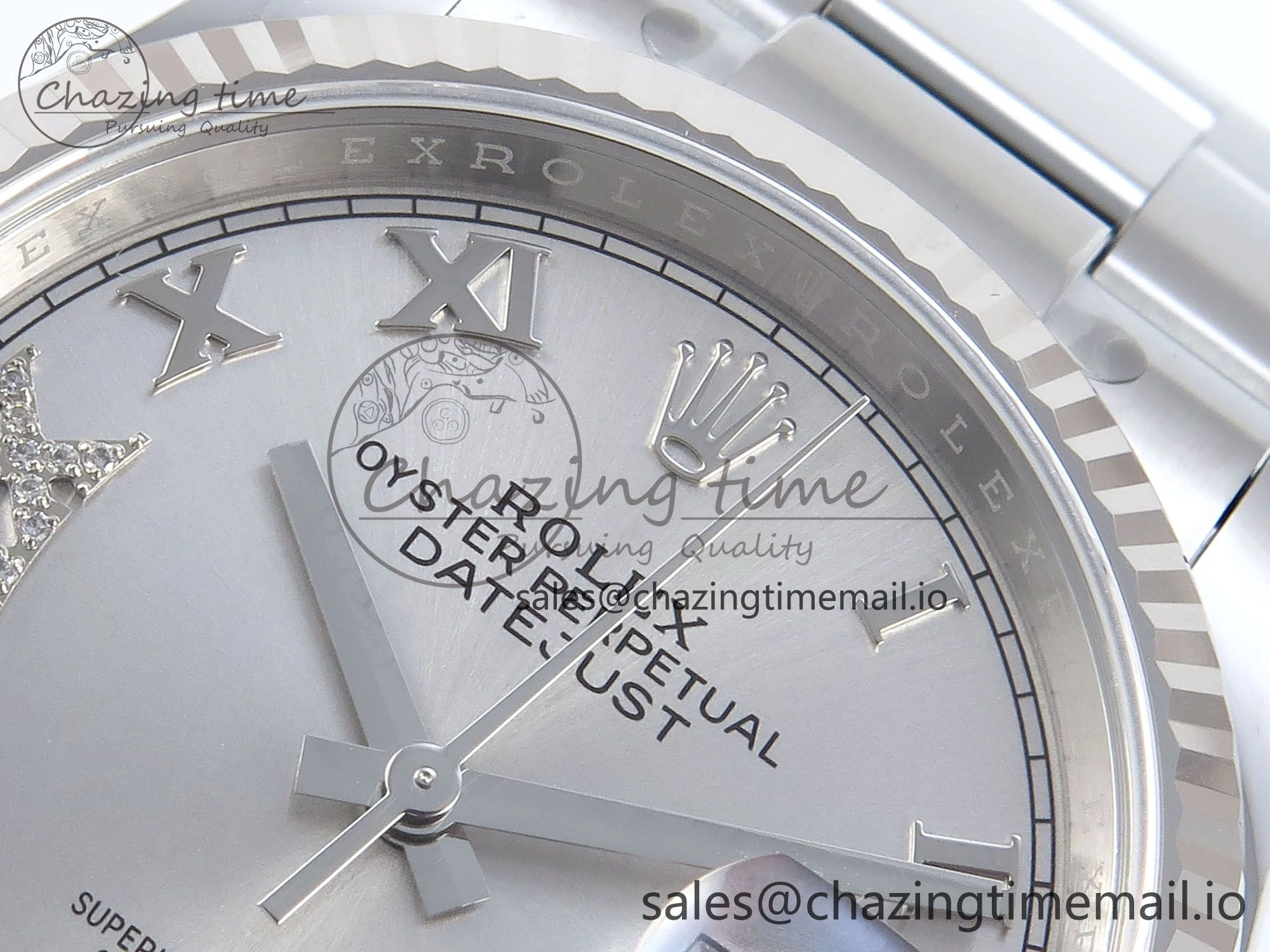 DateJust 36 126234 EWEF Best Edition Silver Roman Diamonds Dial on Oyster Bracelet A3235