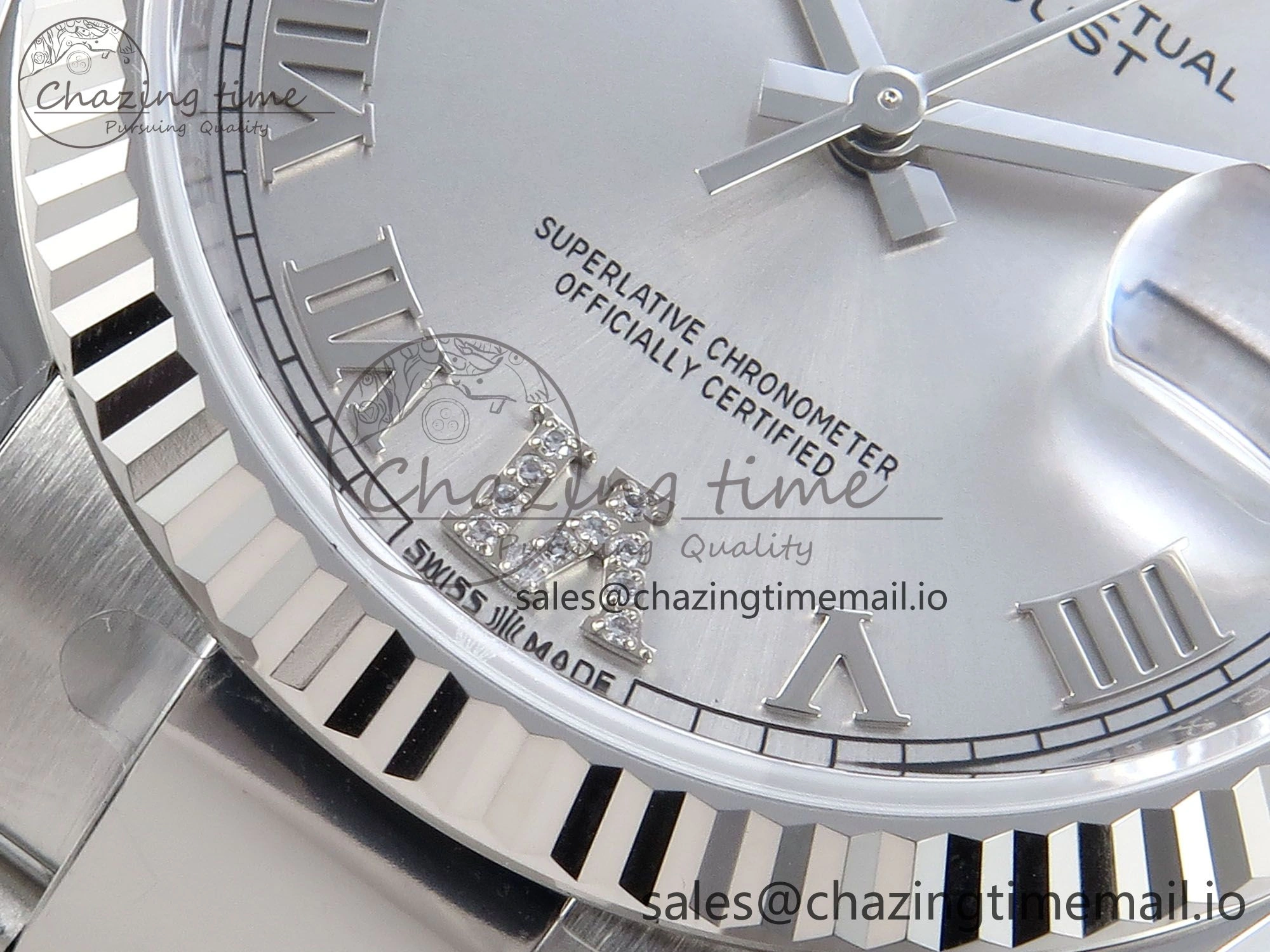 DateJust 36 126234 EWEF Best Edition Silver Roman Diamonds Dial on Oyster Bracelet A3235