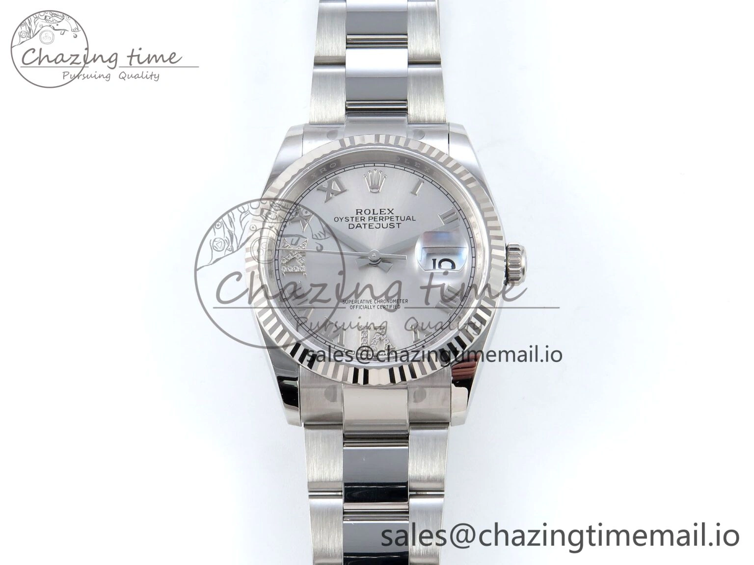 DateJust 36 126234 EWEF Best Edition Silver Roman Diamonds Dial on Oyster Bracelet A3235
