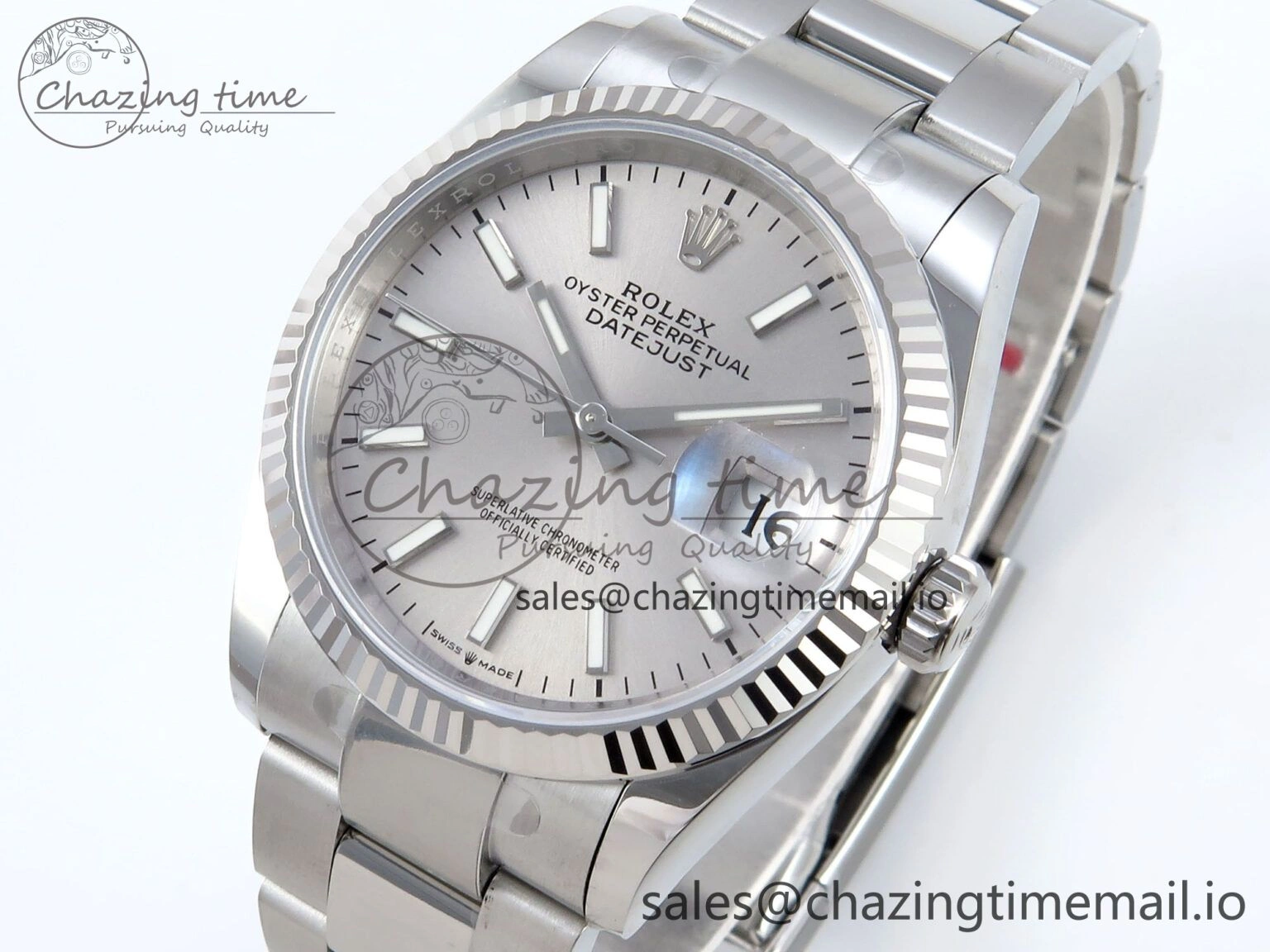 DateJust 36 126234 EWEF Best Edition Silver Stick Dial on Oyster Bracelet A3235