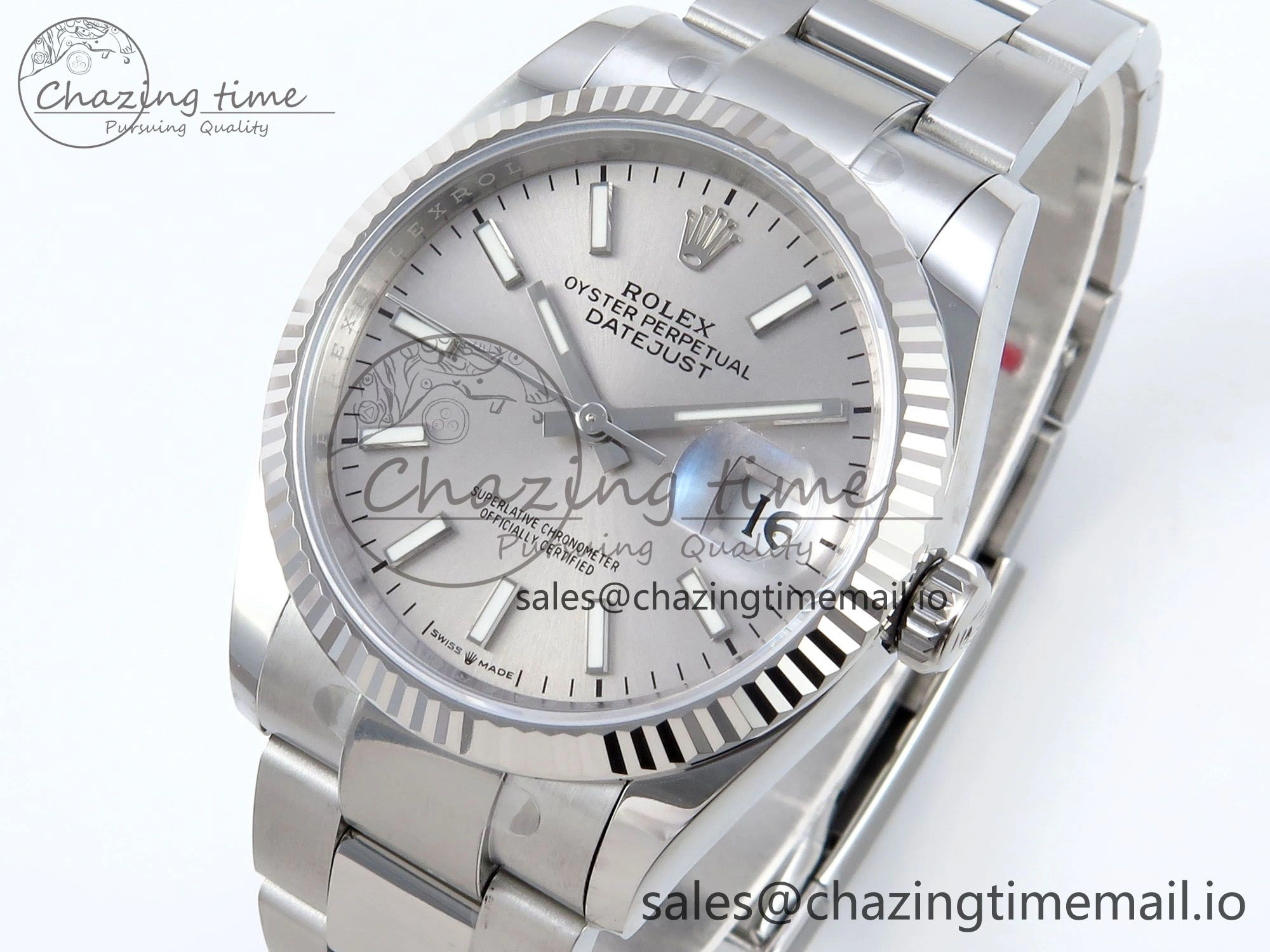 DateJust 36 126234 EWEF Best Edition Silver Stick Dial on Oyster Bracelet A3235