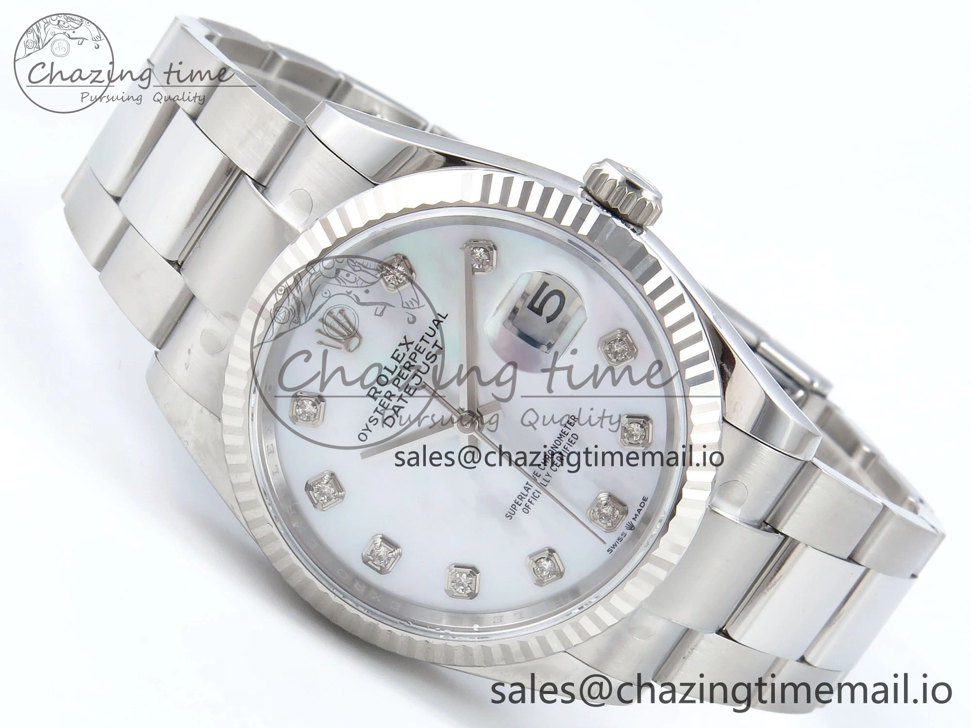 DateJust 36 126234 EWEF Best Edition White MOP Dial on Oyster Bracelet A3235
