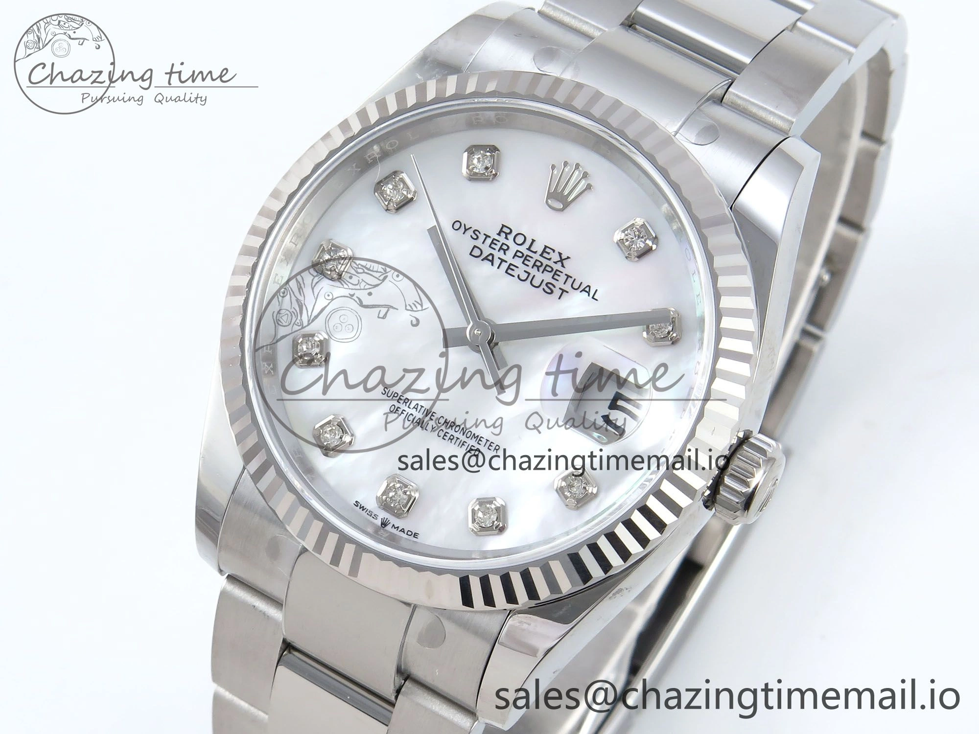 DateJust 36 126234 EWEF Best Edition White MOP Dial on Oyster Bracelet A3235