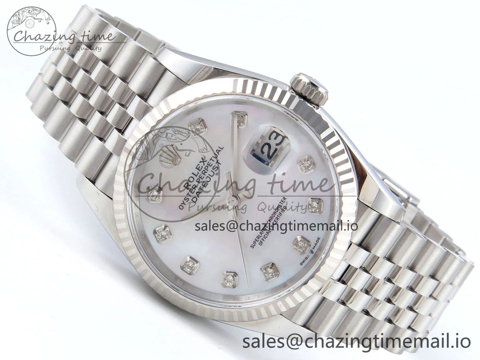 DateJust 36 126234 EWEF Best Edition White MOP Diamonds Dial on Jubilee Bracelet A3235