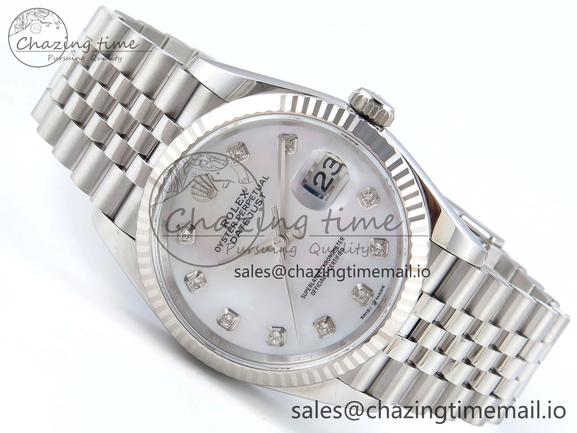 DateJust 36 126234 EWEF Best Edition White MOP Diamonds Dial on Jubilee Bracelet A3235