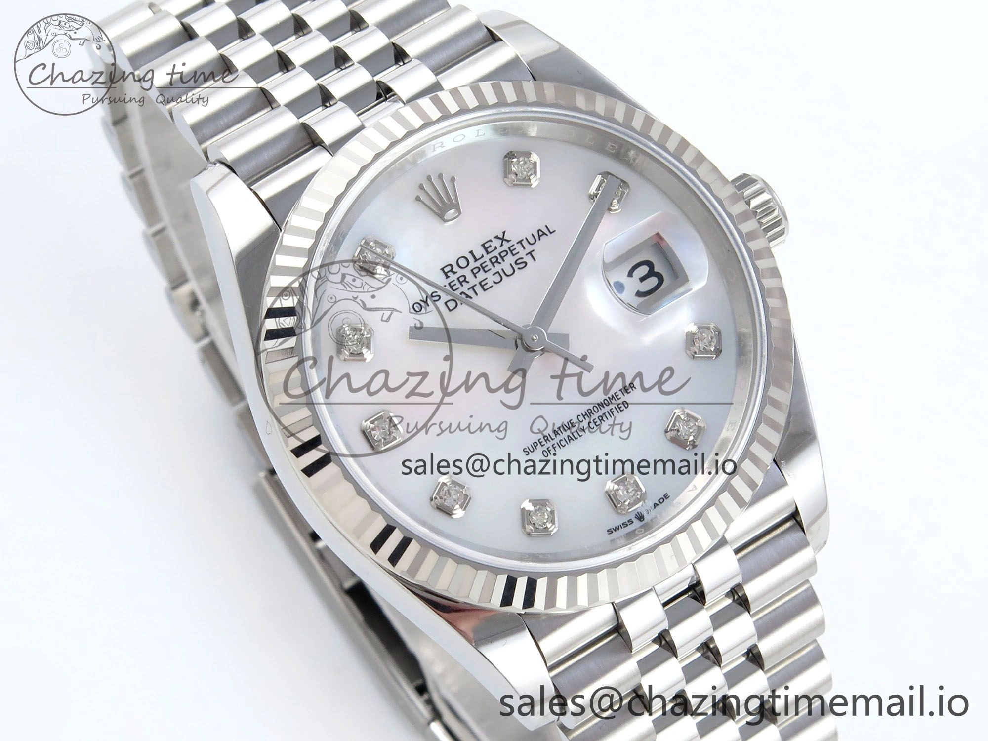 DateJust 36 126234 EWEF Best Edition White MOP Diamonds Dial on Jubilee Bracelet A3235