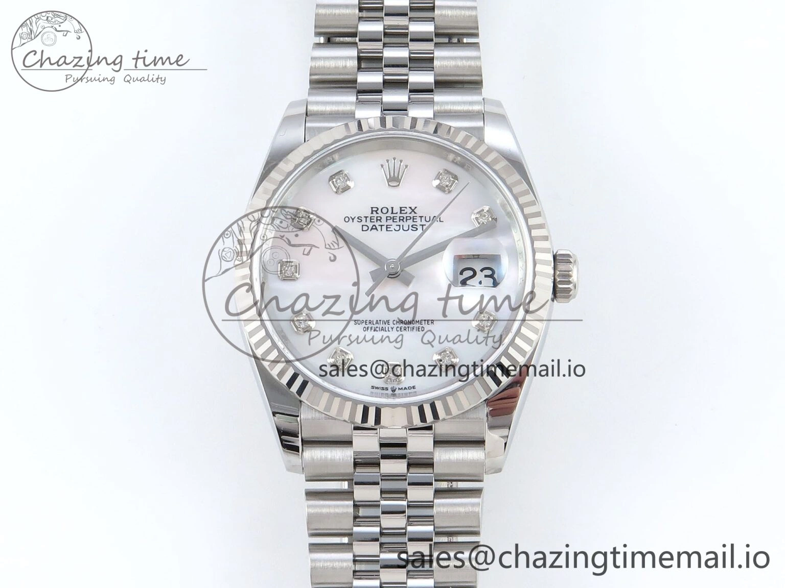 DateJust 36 126234 EWEF Best Edition White MOP Diamonds Dial on Jubilee Bracelet A3235