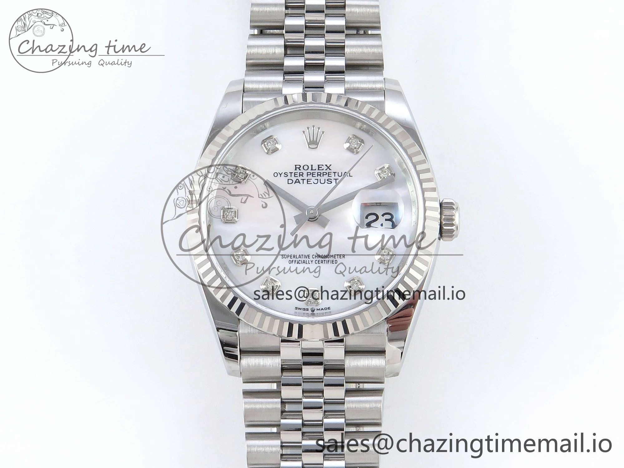 DateJust 36 126234 EWEF Best Edition White MOP Diamonds Dial on Jubilee Bracelet A3235
