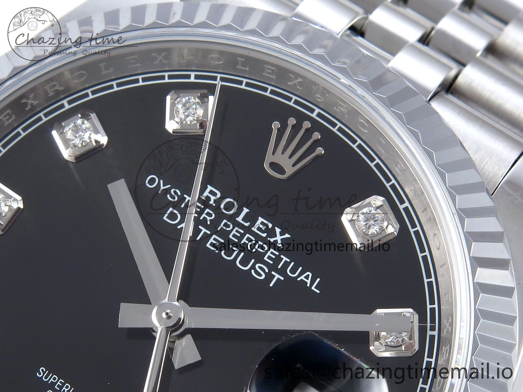 DateJust 36 126234 QF+ 1:1 Best Edition 904L Steel Black Diamonds Dial on SS Jubilee Bracelet VR3235