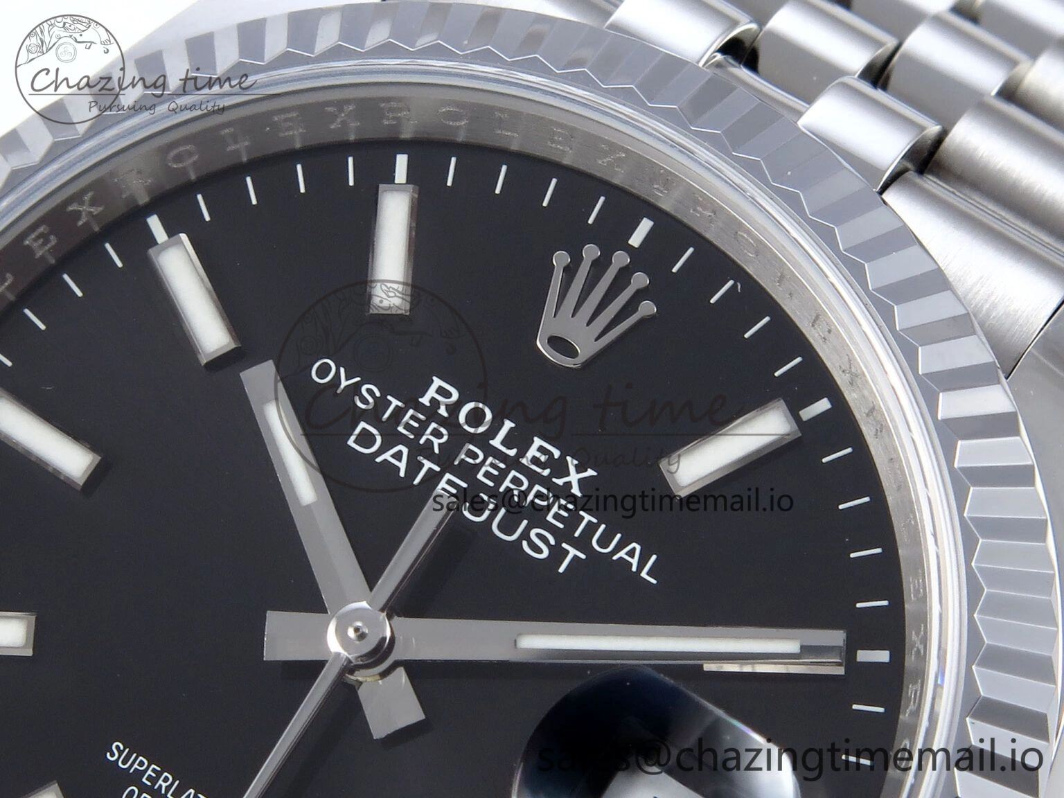 DateJust 36 126234 QF+ 1:1 Best Edition 904L Steel Black Stick Dial on SS Jubilee Bracelet VR3235