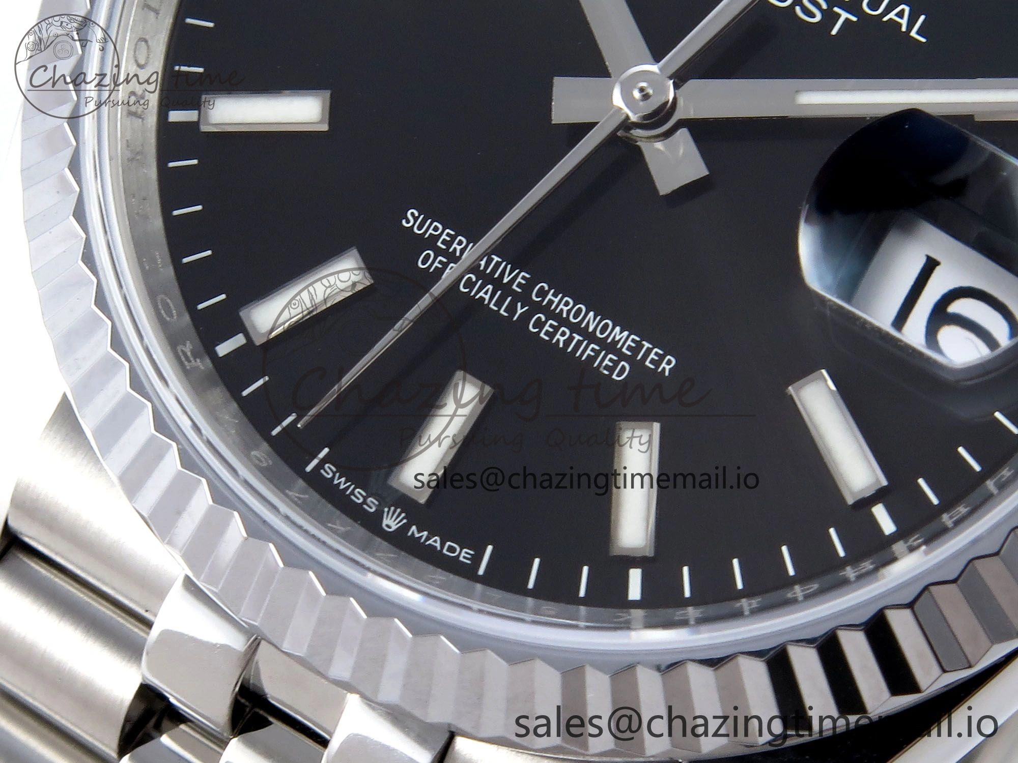 DateJust 36 126234 QF+ 1:1 Best Edition 904L Steel Black Stick Dial on SS Jubilee Bracelet VR3235
