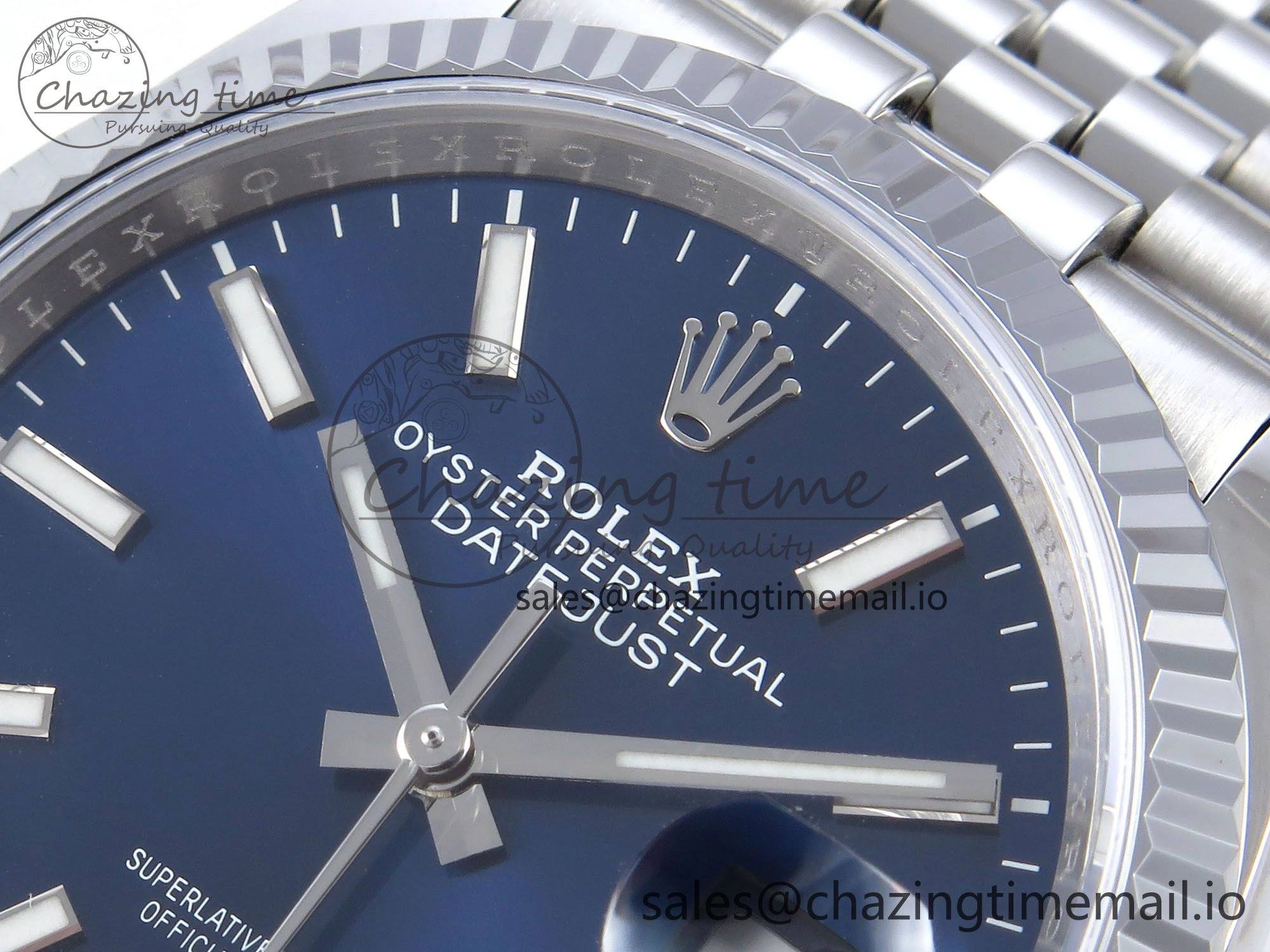 DateJust 36 126234 QF+ 1:1 Best Edition 904L Steel Blue Stick Dial on SS Jubilee Bracelet VR3235