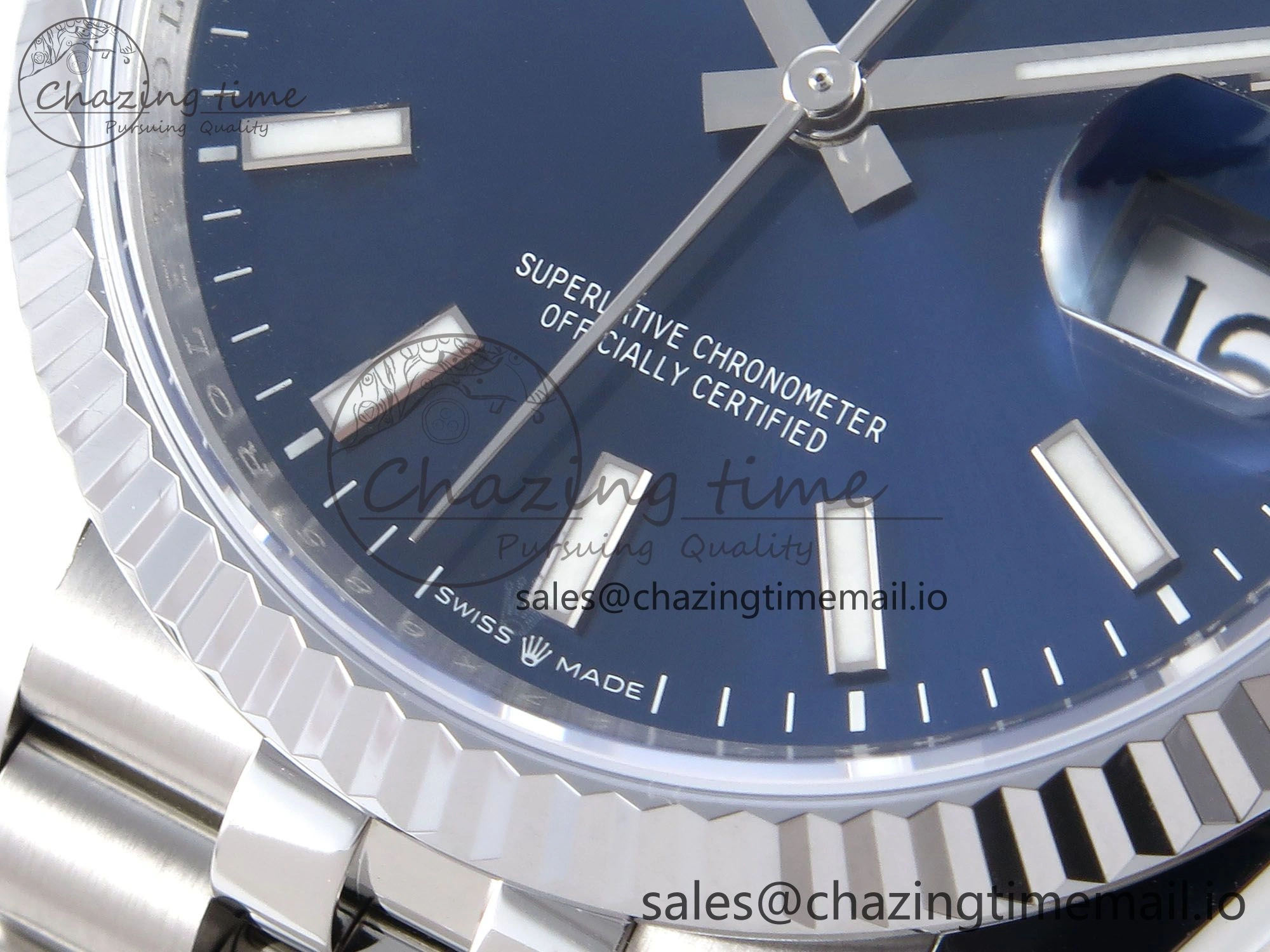 DateJust 36 126234 QF+ 1:1 Best Edition 904L Steel Blue Stick Dial on SS Jubilee Bracelet VR3235
