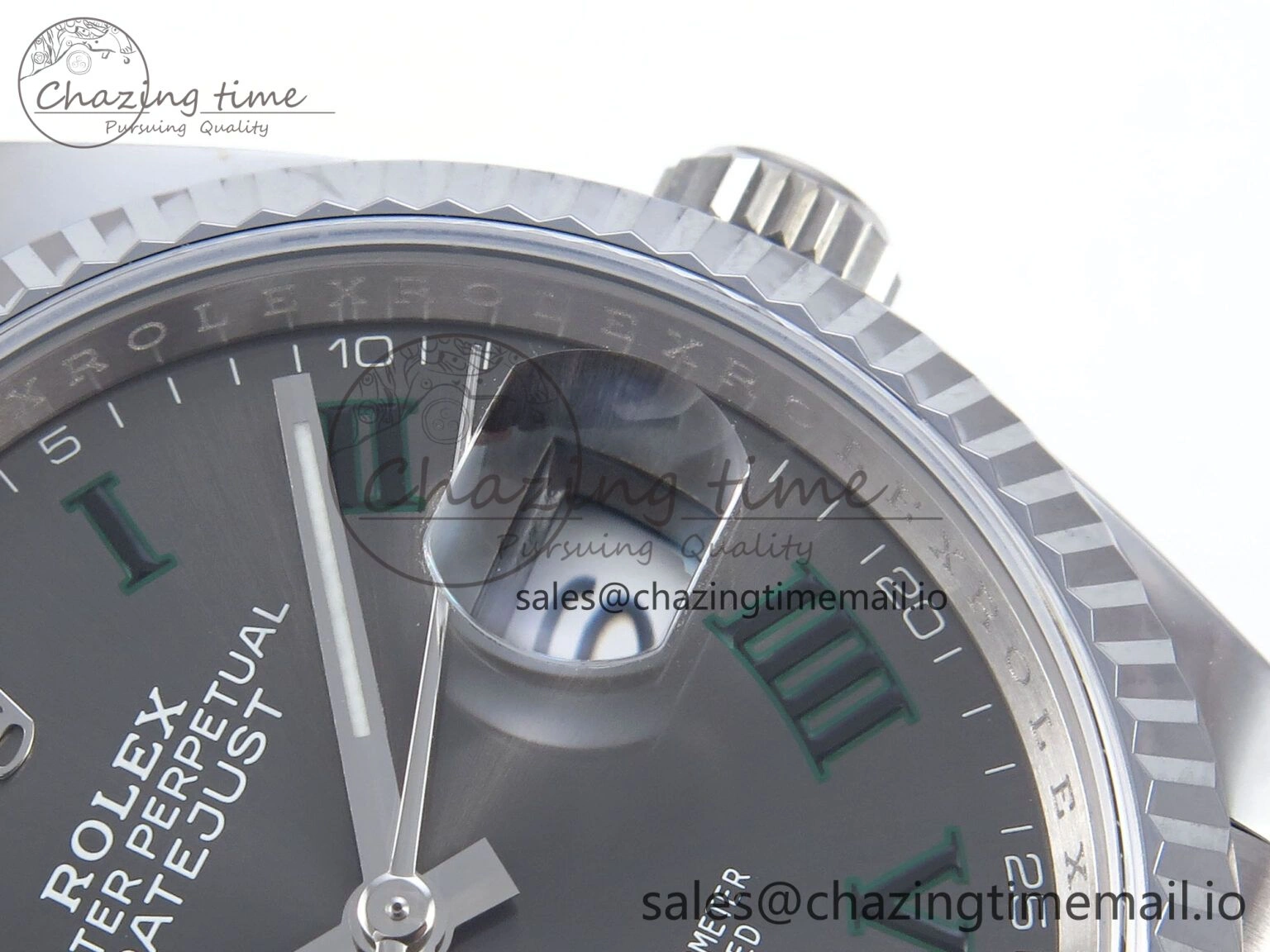 DateJust 36 126234 QF+ 1:1 Best Edition 904L Steel Gray Dial Green Roman Marker on SS Jubilee Bracelet VR3235