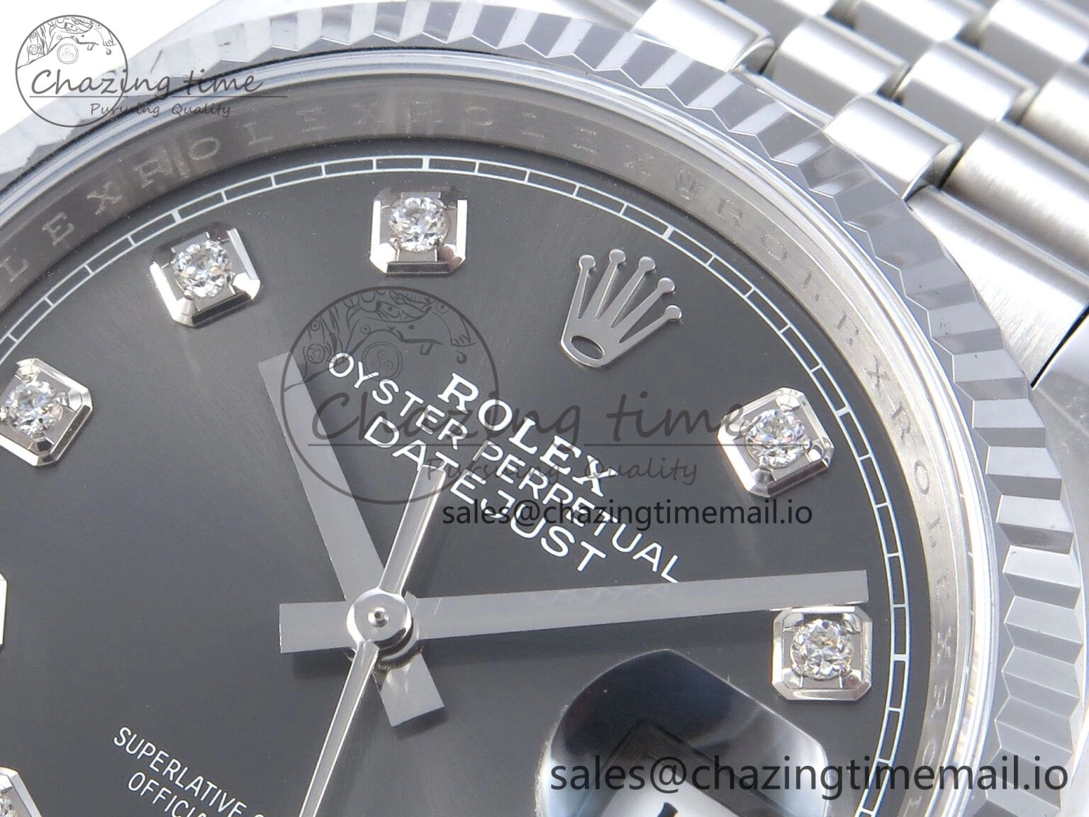 DateJust 36 126234 QF+ 1:1 Best Edition 904L Steel Gray Diamonds Dial on SS Jubilee Bracelet VR3235