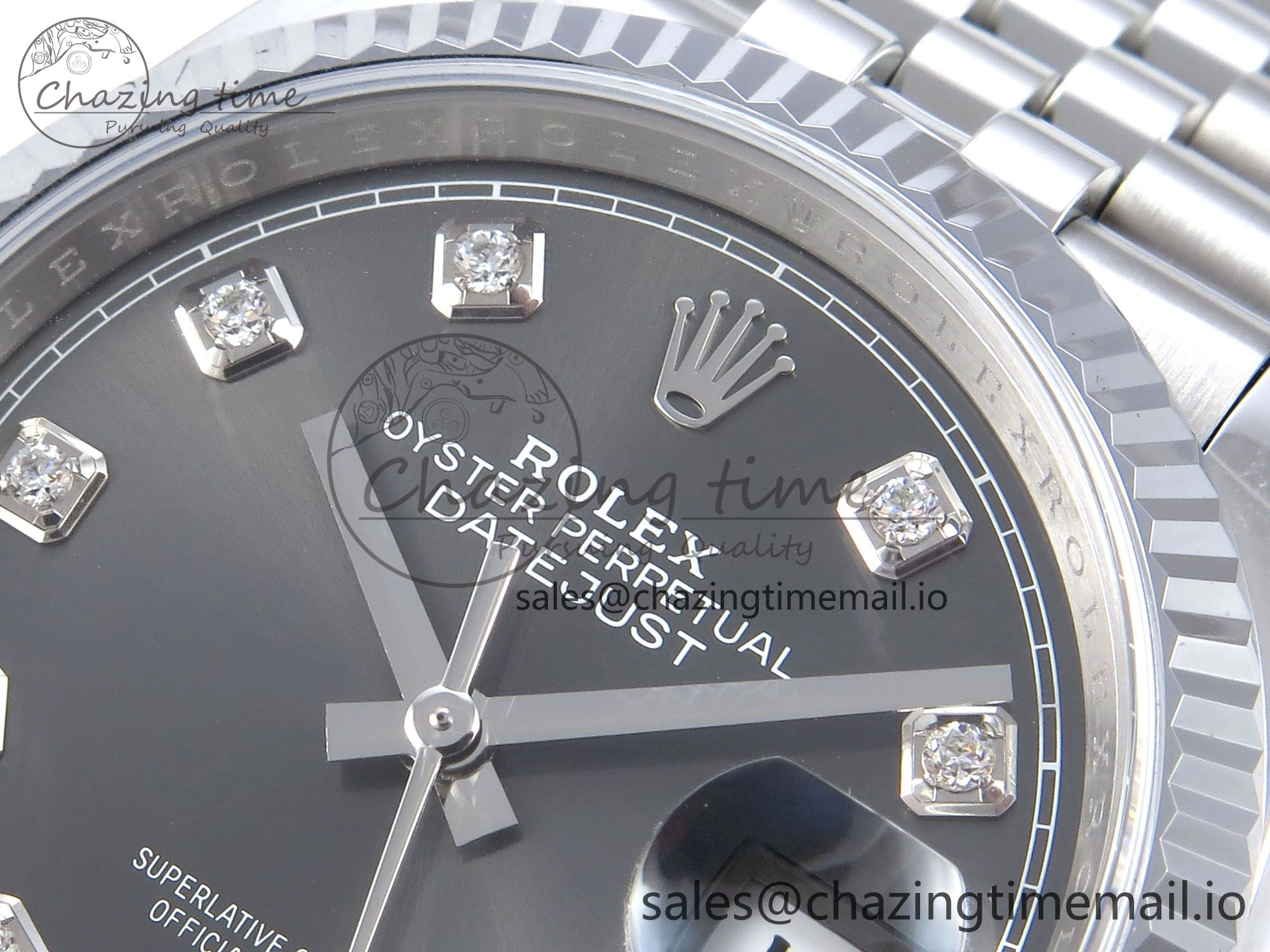 DateJust 36 126234 QF+ 1:1 Best Edition 904L Steel Gray Diamonds Dial on SS Jubilee Bracelet VR3235