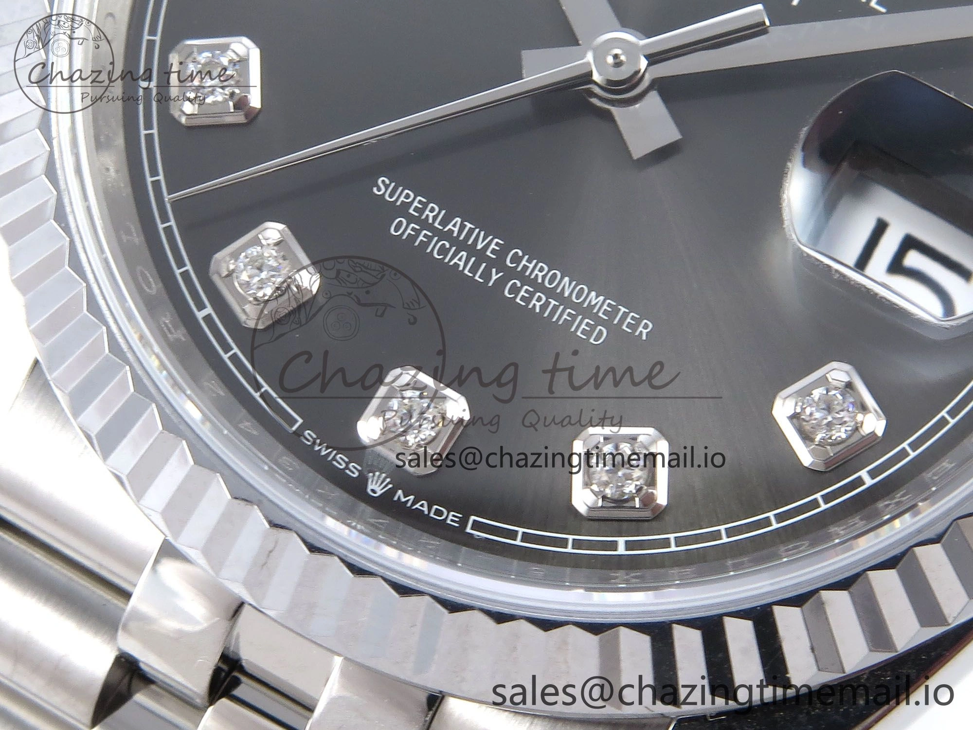 DateJust 36 126234 QF+ 1:1 Best Edition 904L Steel Gray Diamonds Dial on SS Jubilee Bracelet VR3235