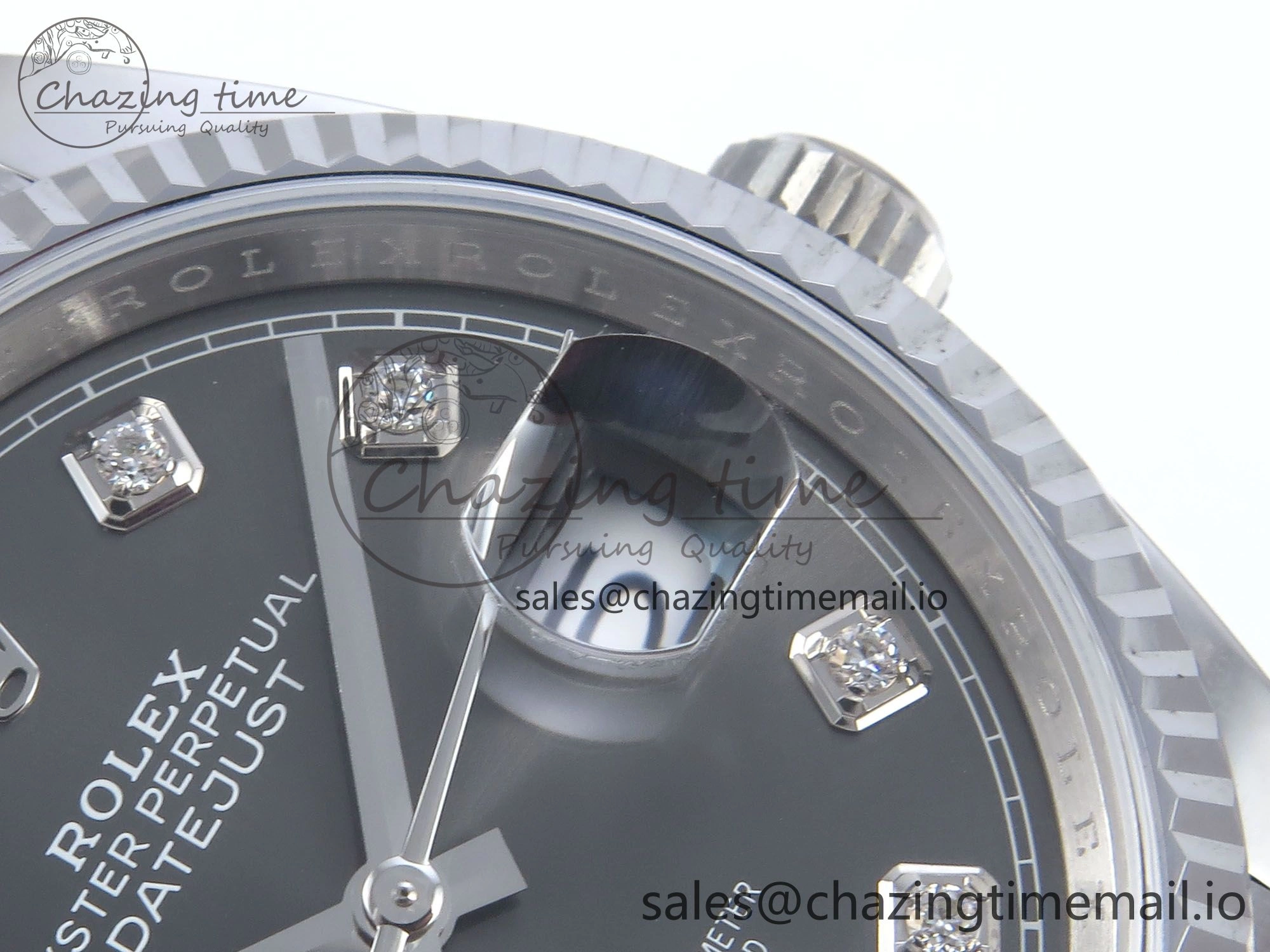 DateJust 36 126234 QF+ 1:1 Best Edition 904L Steel Gray Diamonds Dial on SS Jubilee Bracelet VR3235
