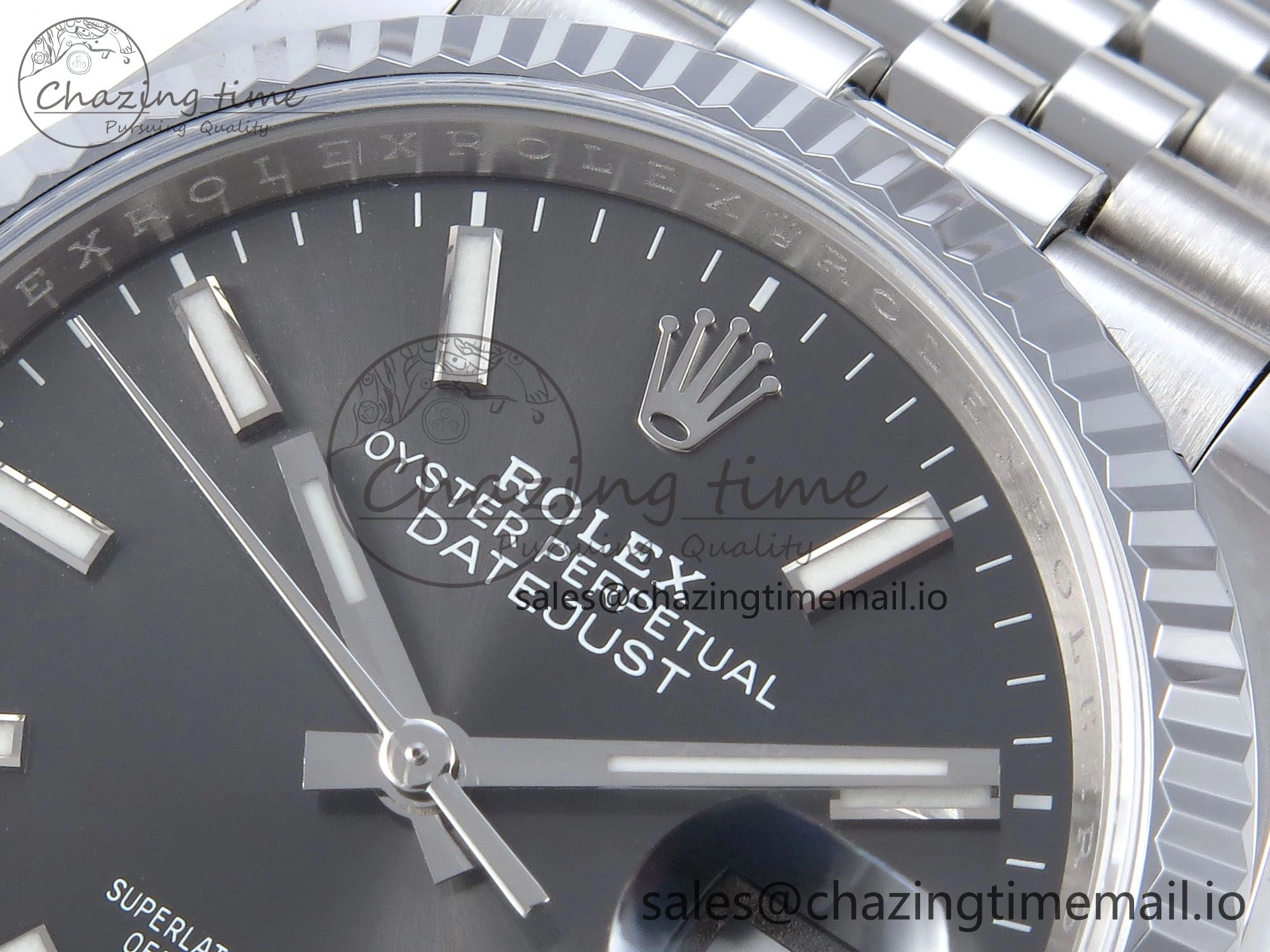 DateJust 36 126234 QF+ 1:1 Best Edition 904L Steel Gray Stick Dial on SS Jubilee Bracelet VR3235