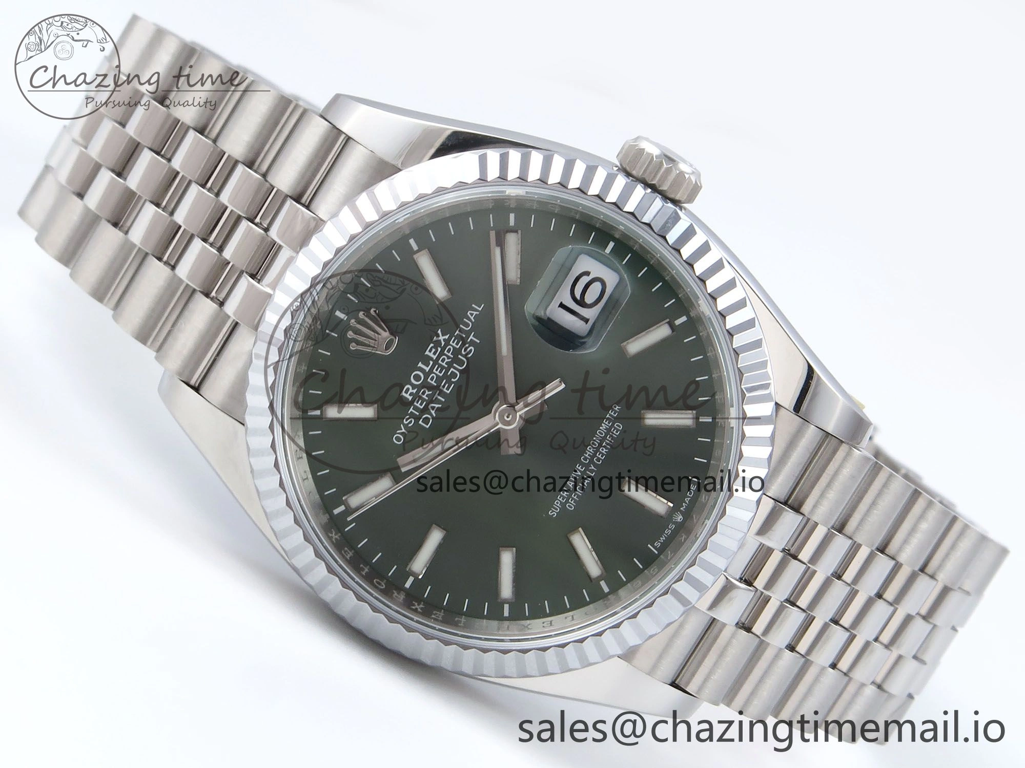 DateJust 36 126234 QF+ 1:1 Best Edition 904L Steel Green Stick Dial on SS Jubilee Bracelet VR3235