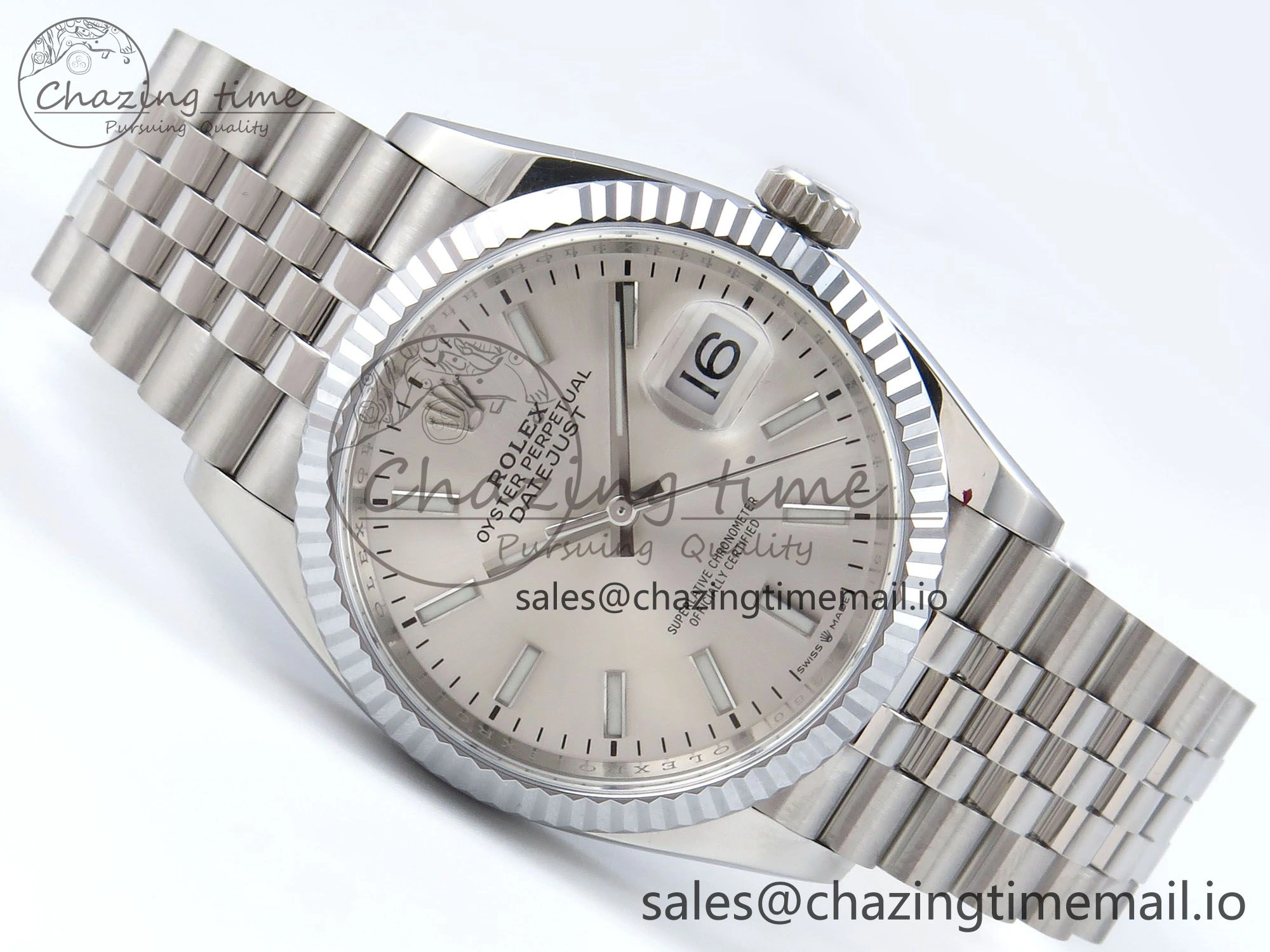 DateJust 36 126234 QF+ 1:1 Best Edition 904L Steel Silver Stick Dial on SS Jubilee Bracelet VR3235